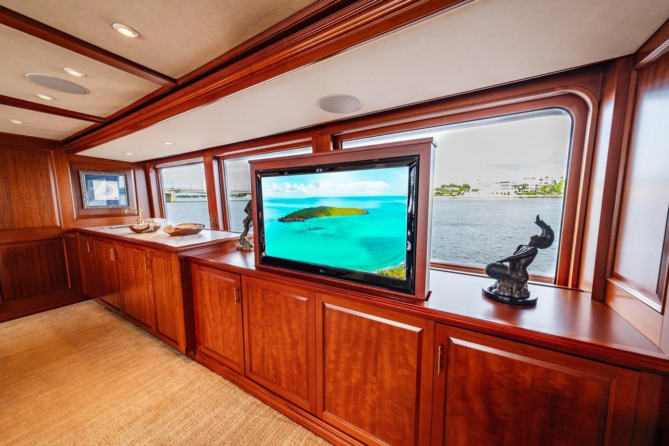 a tv on a counter aboard IMPETUOUS Yacht for Sale