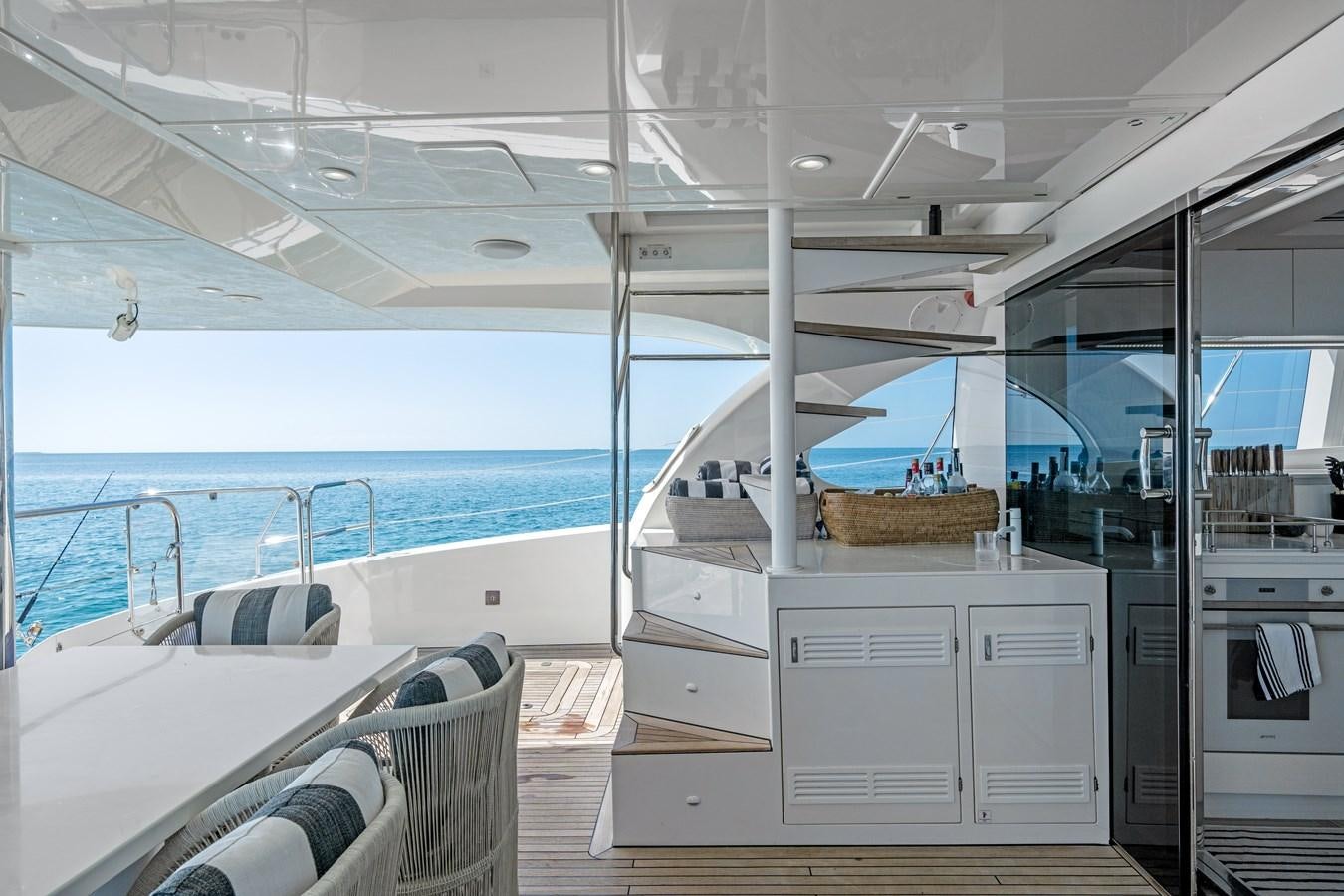 a boat with a large window aboard ROYAL RITA Yacht for Sale