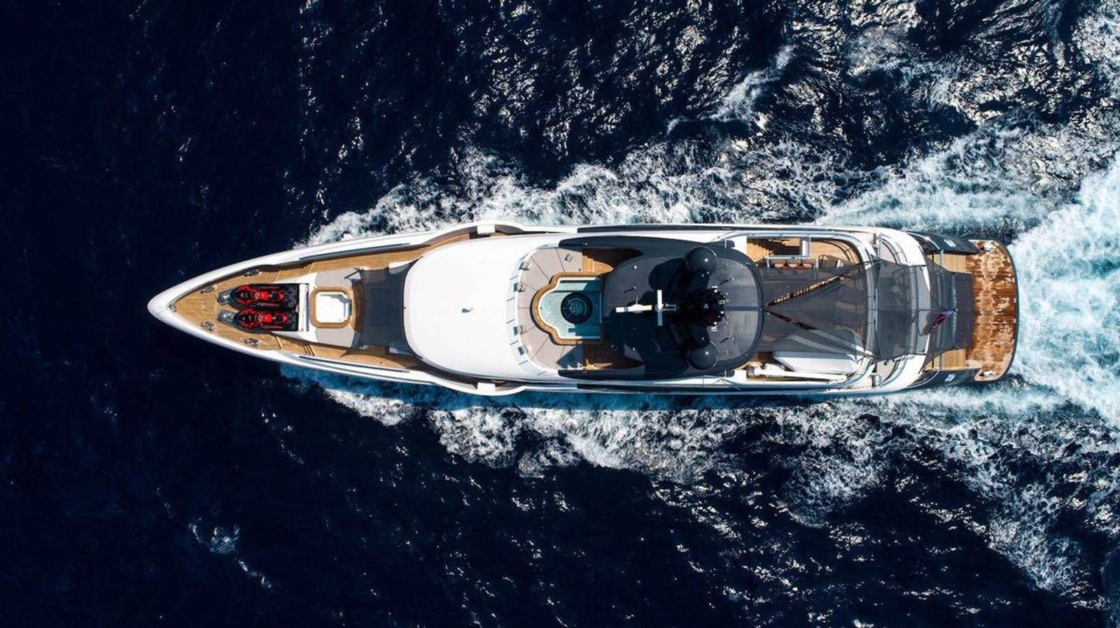 a space ship in space aboard STARBURST III Yacht for Sale