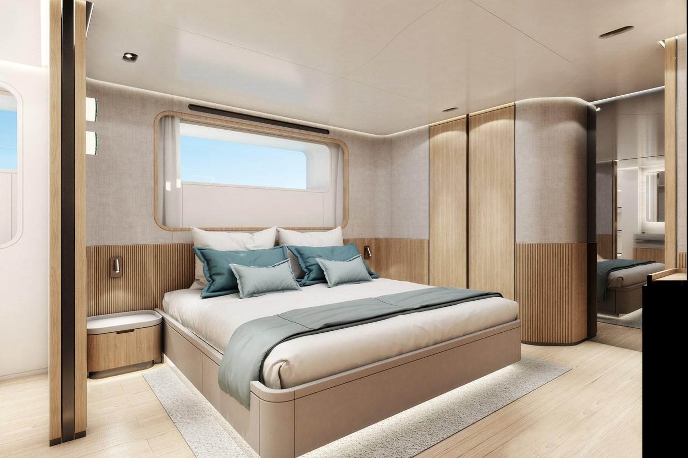 a bed in a room aboard CLASSIC 35 HULL # 2 Yacht for Sale