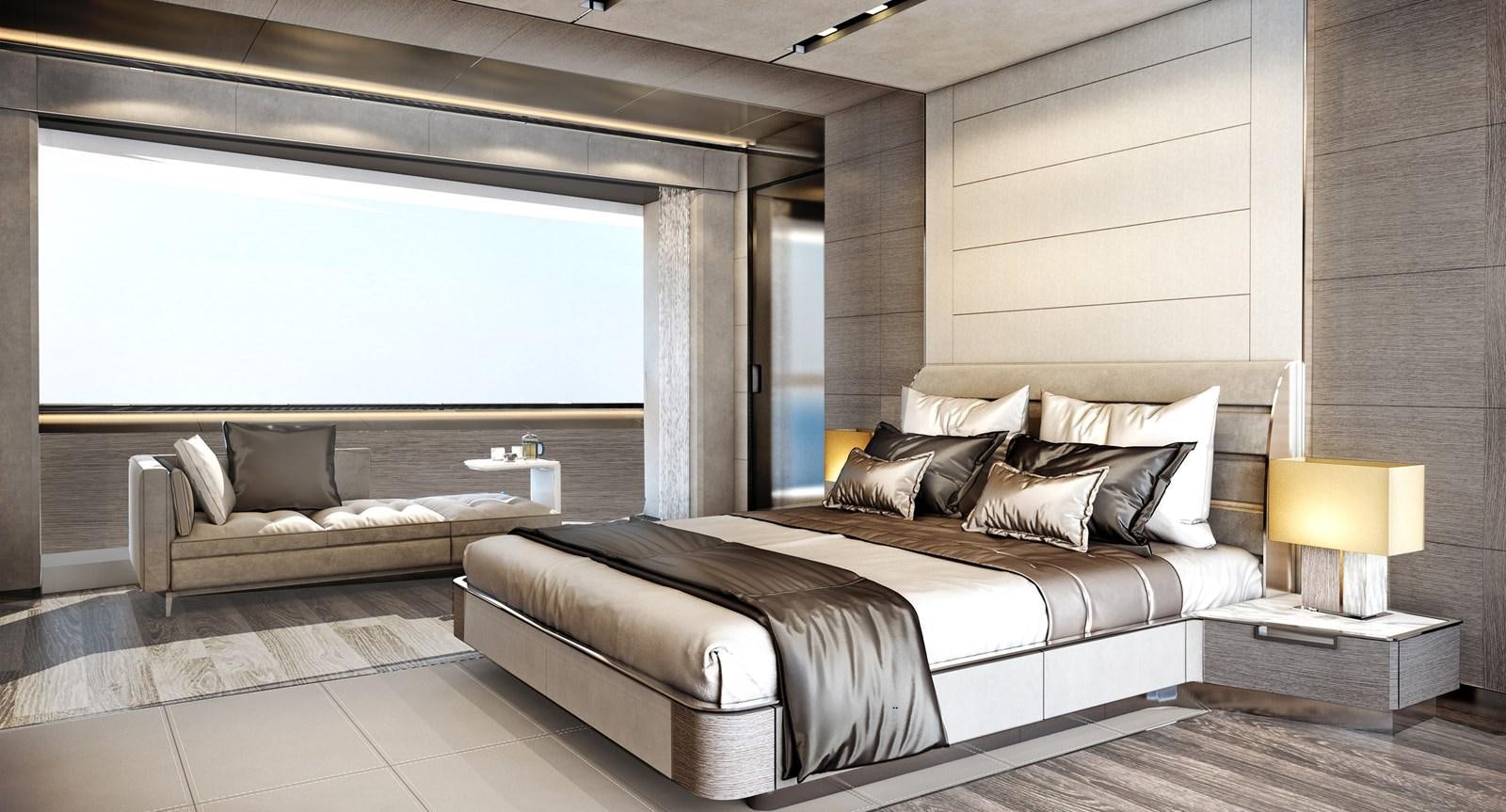 a room with a bed and a window aboard CLASSIC 30 Yacht for Sale