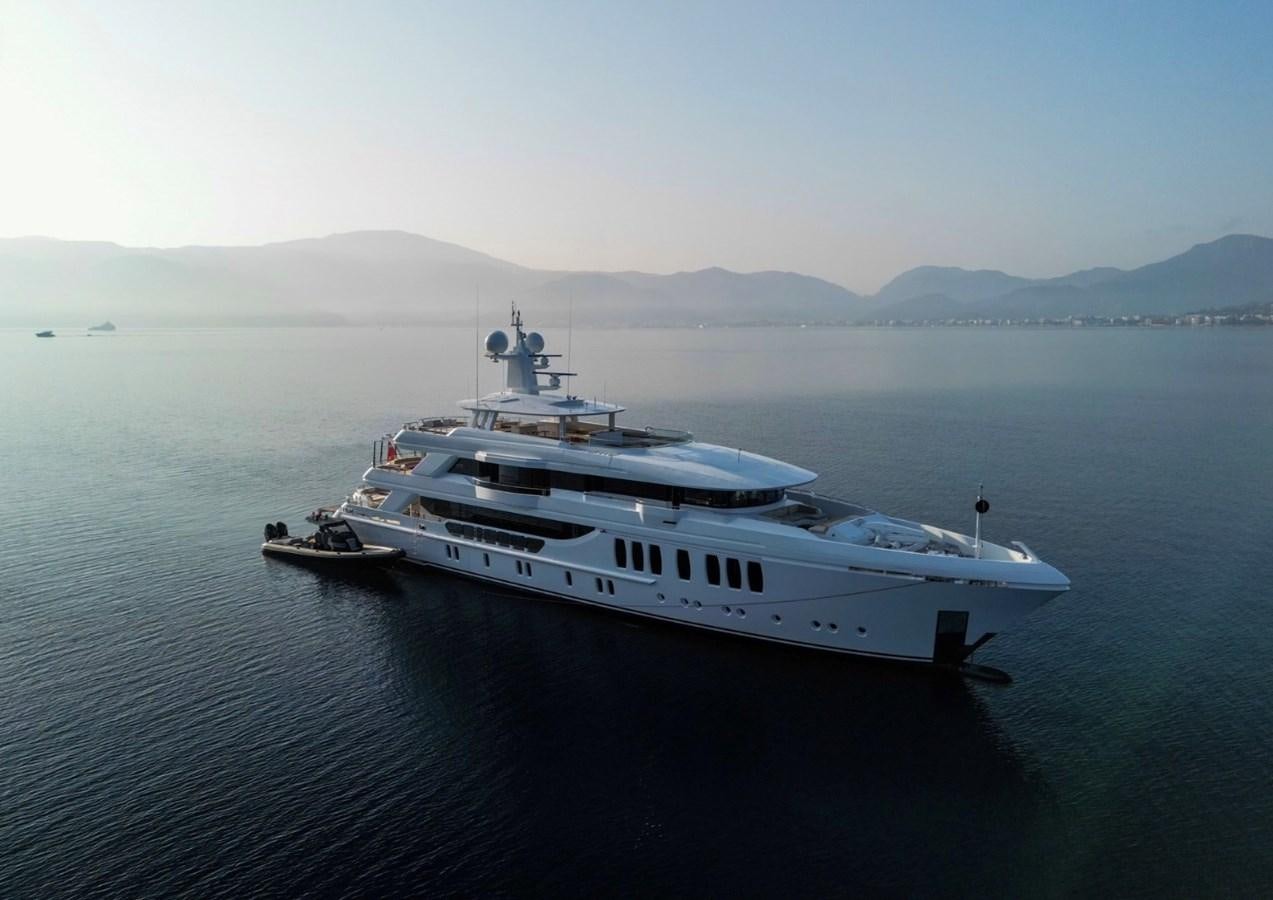 a large white yacht in the water aboard M 47 Yacht for Sale