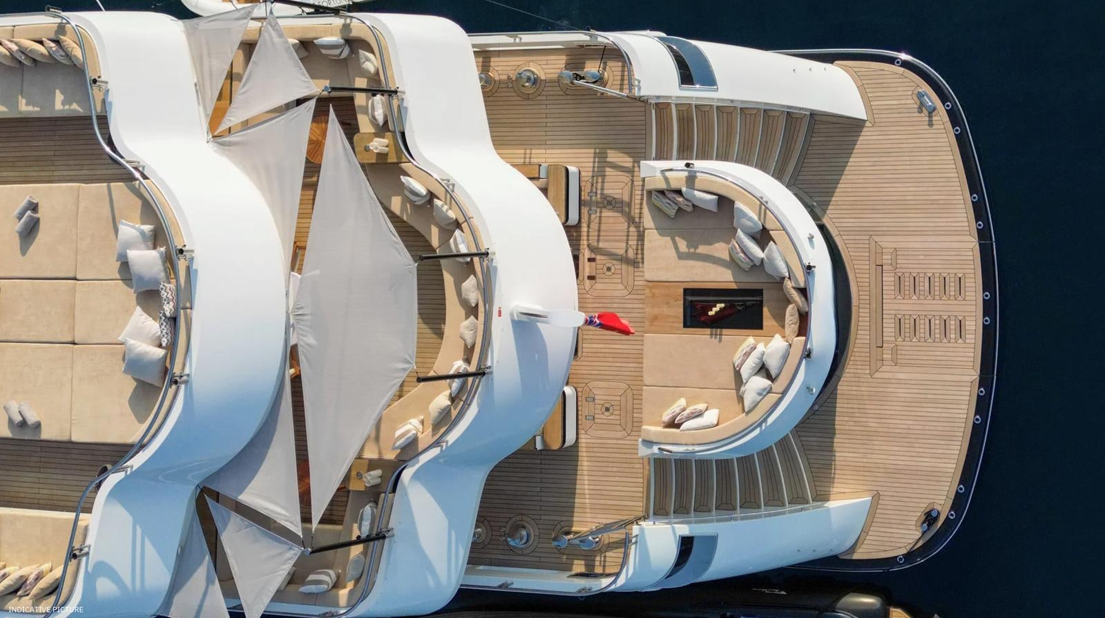 a circular building with a circular courtyard aboard M 47 Yacht for Sale
