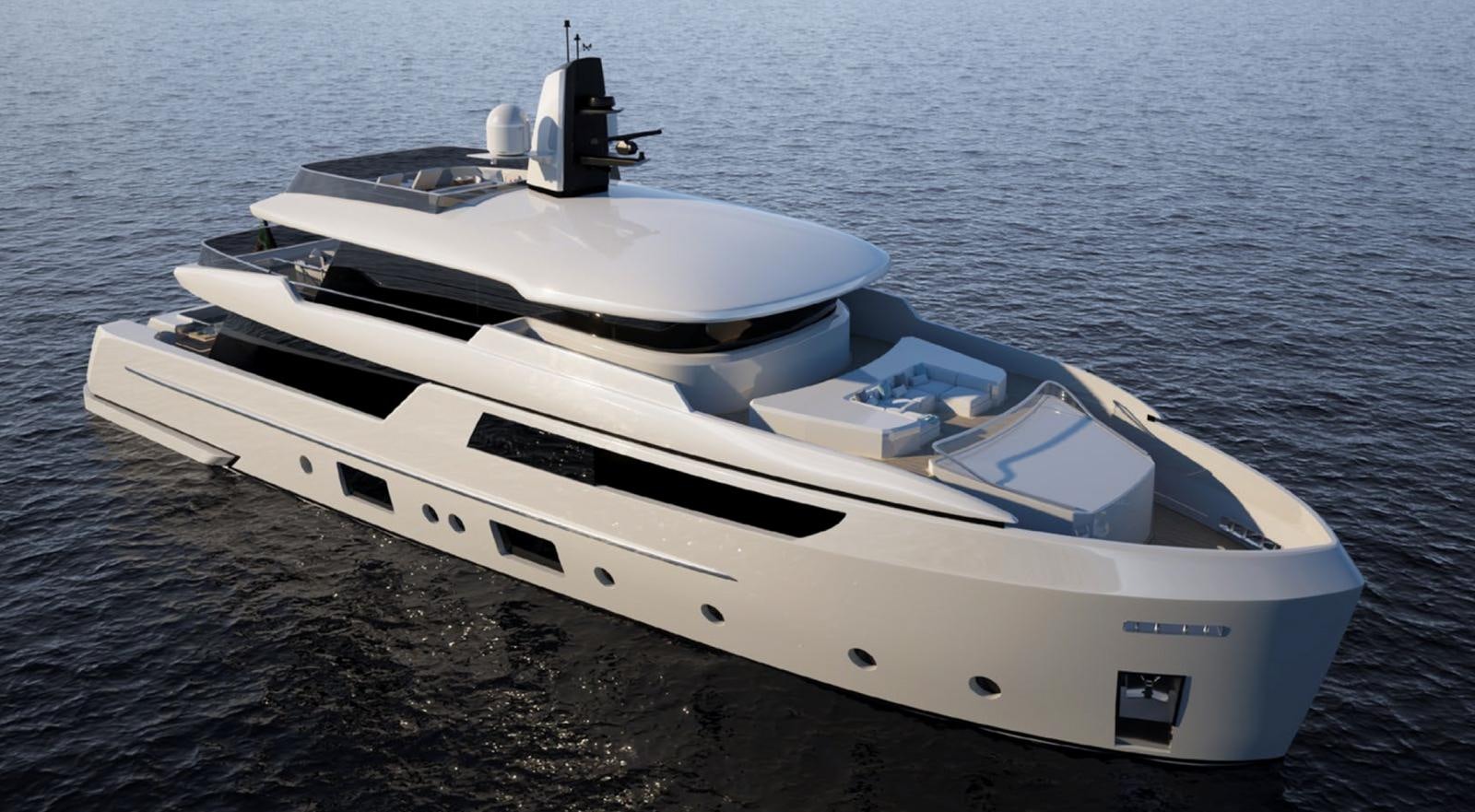 a white boat on the water aboard X370 Yacht for Sale