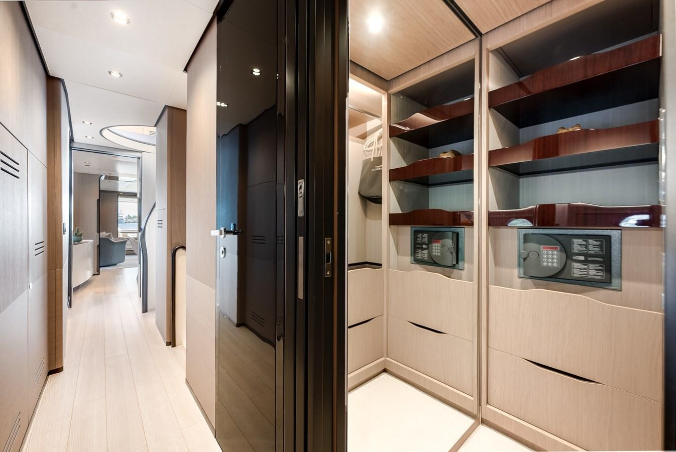 a room with a few shelves aboard DAYBREAK Yacht for Sale