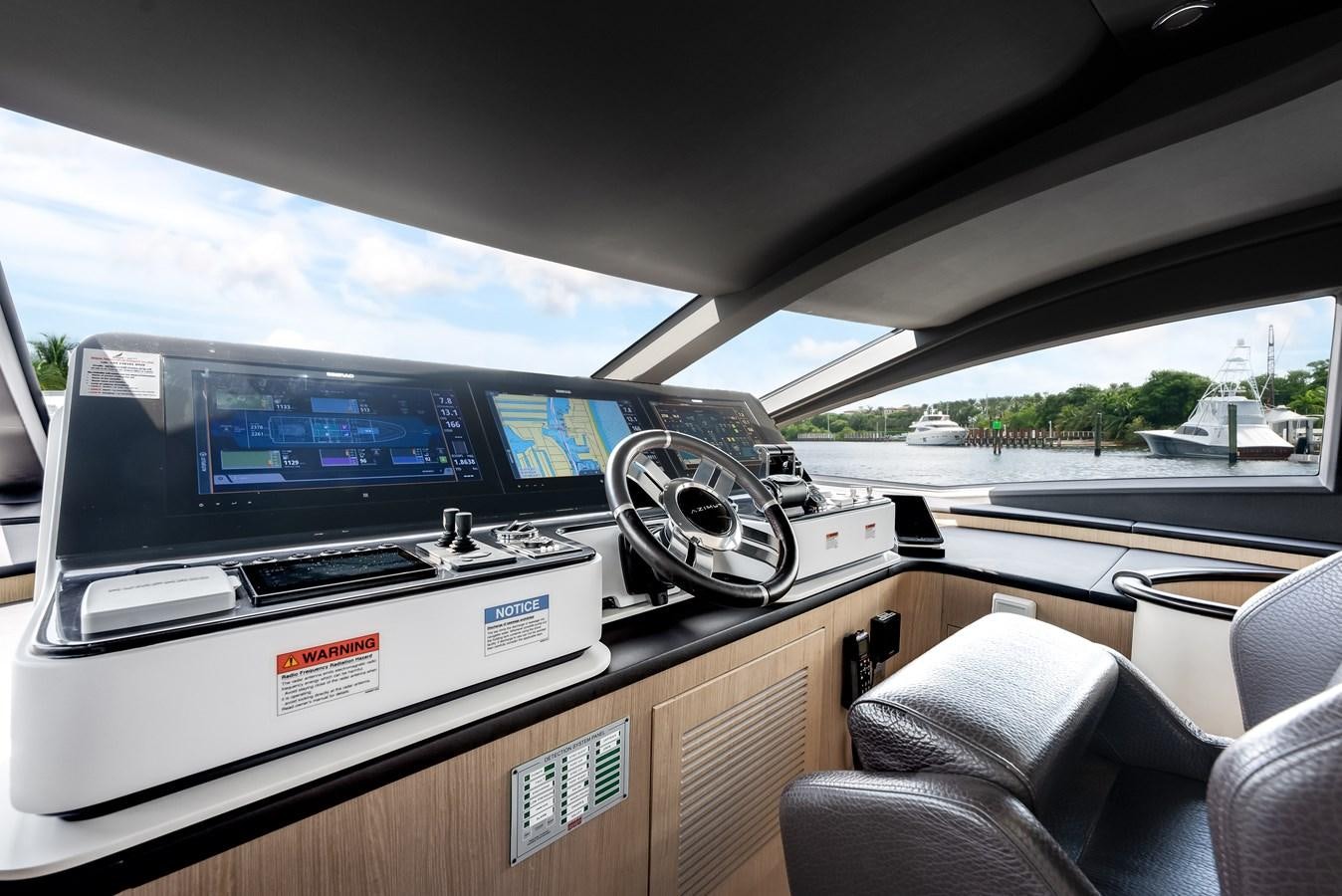 inside of a car aboard DAYBREAK Yacht for Sale