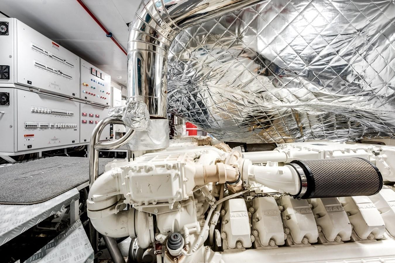 a machine with pipes aboard DAYBREAK Yacht for Sale