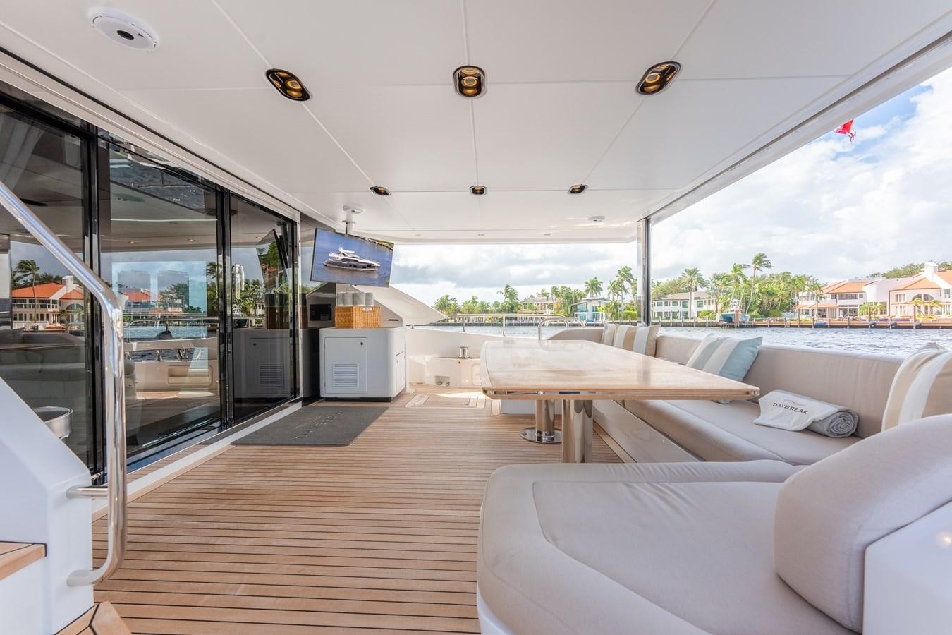 inside of a bus aboard DAYBREAK Yacht for Sale