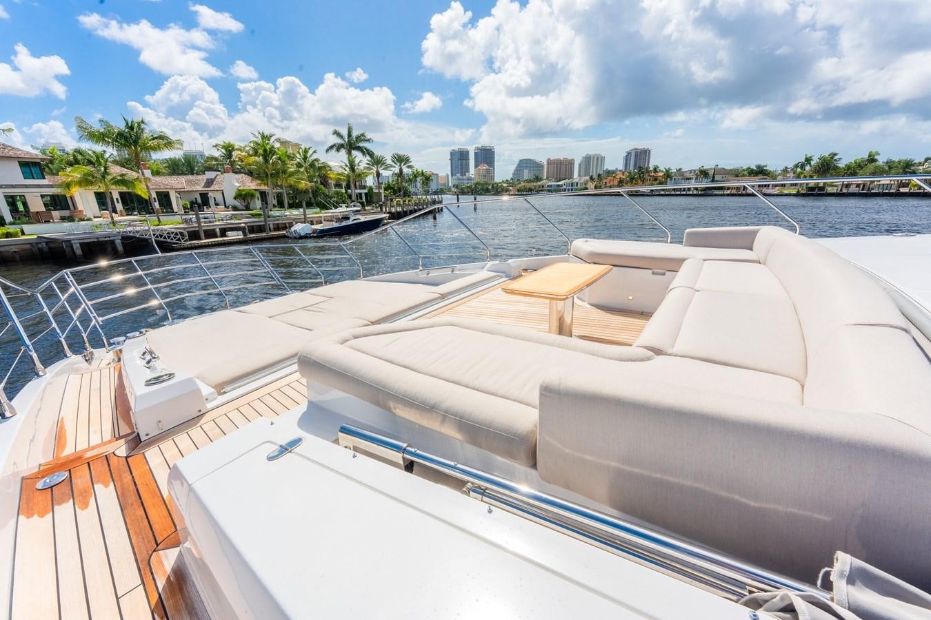 a view of a city from a balcony aboard DAYBREAK Yacht for Sale