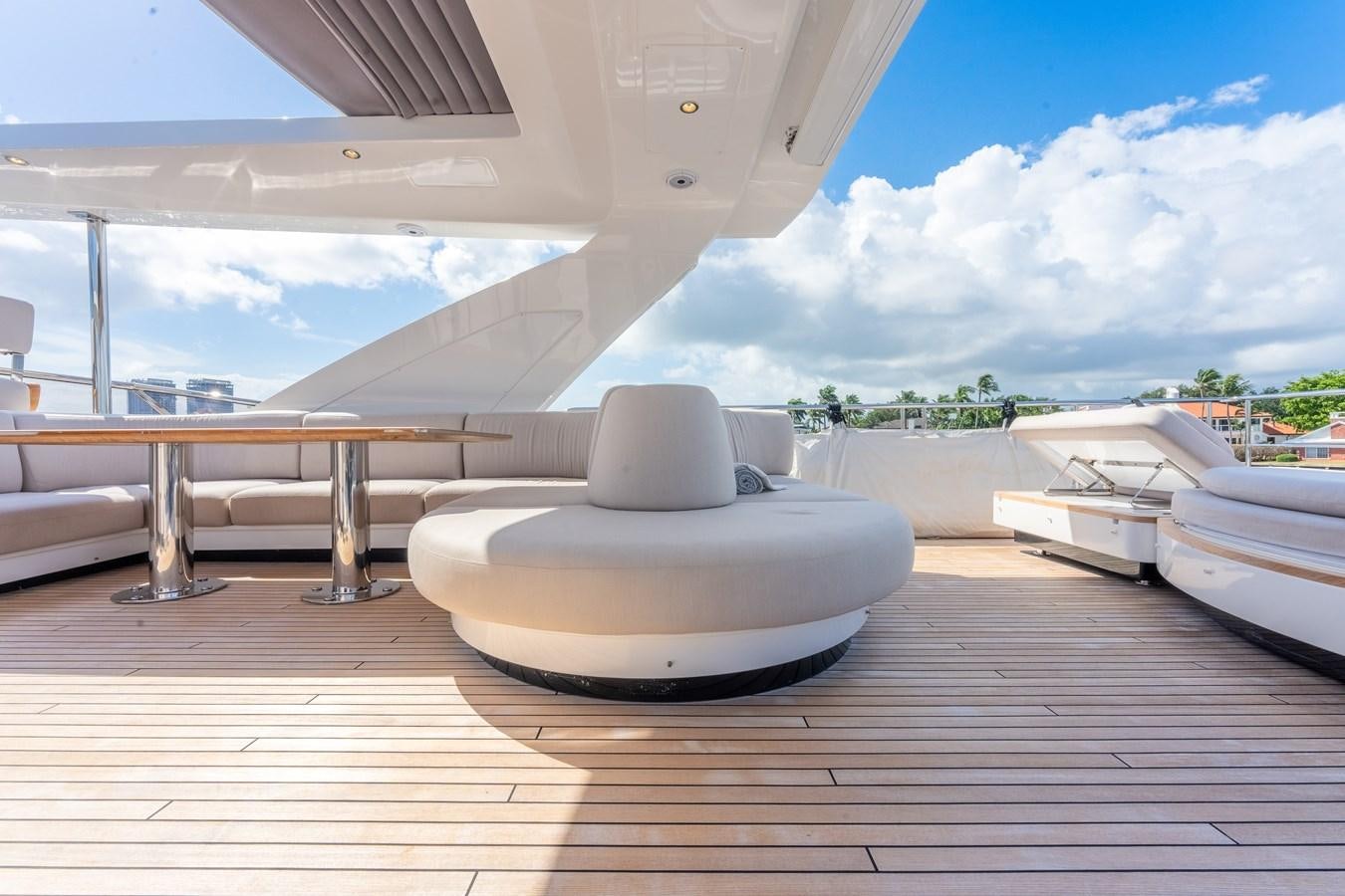 a large white building with a large white dome and a large white building with a large glass window aboard DAYBREAK Yacht for Sale