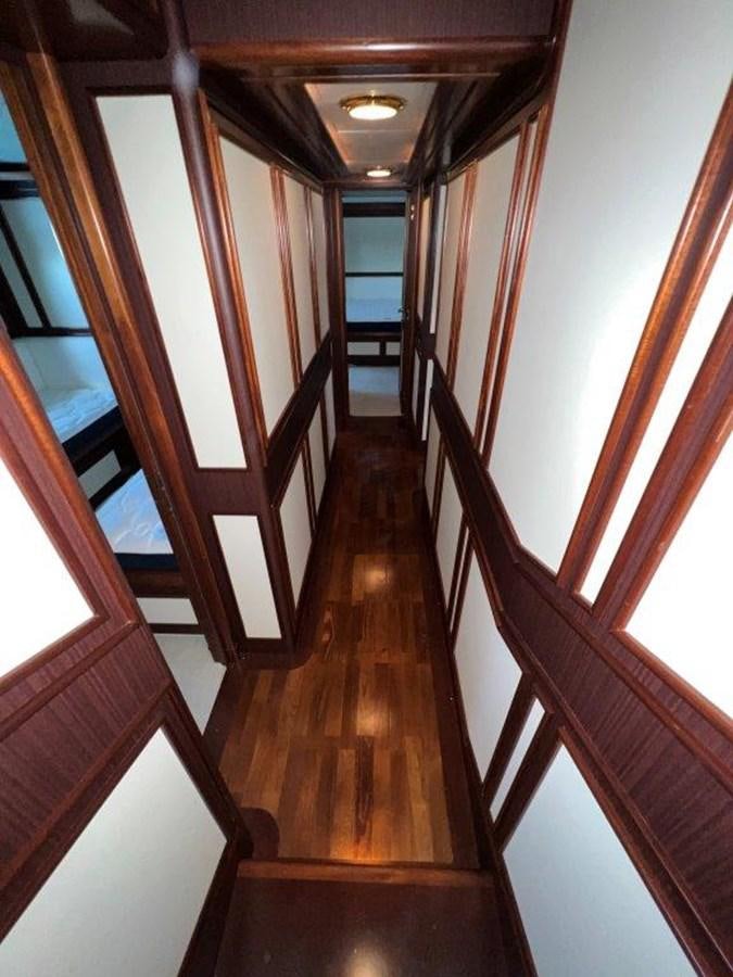 a hallway with wooden floors aboard MYEERAH Yacht for Sale