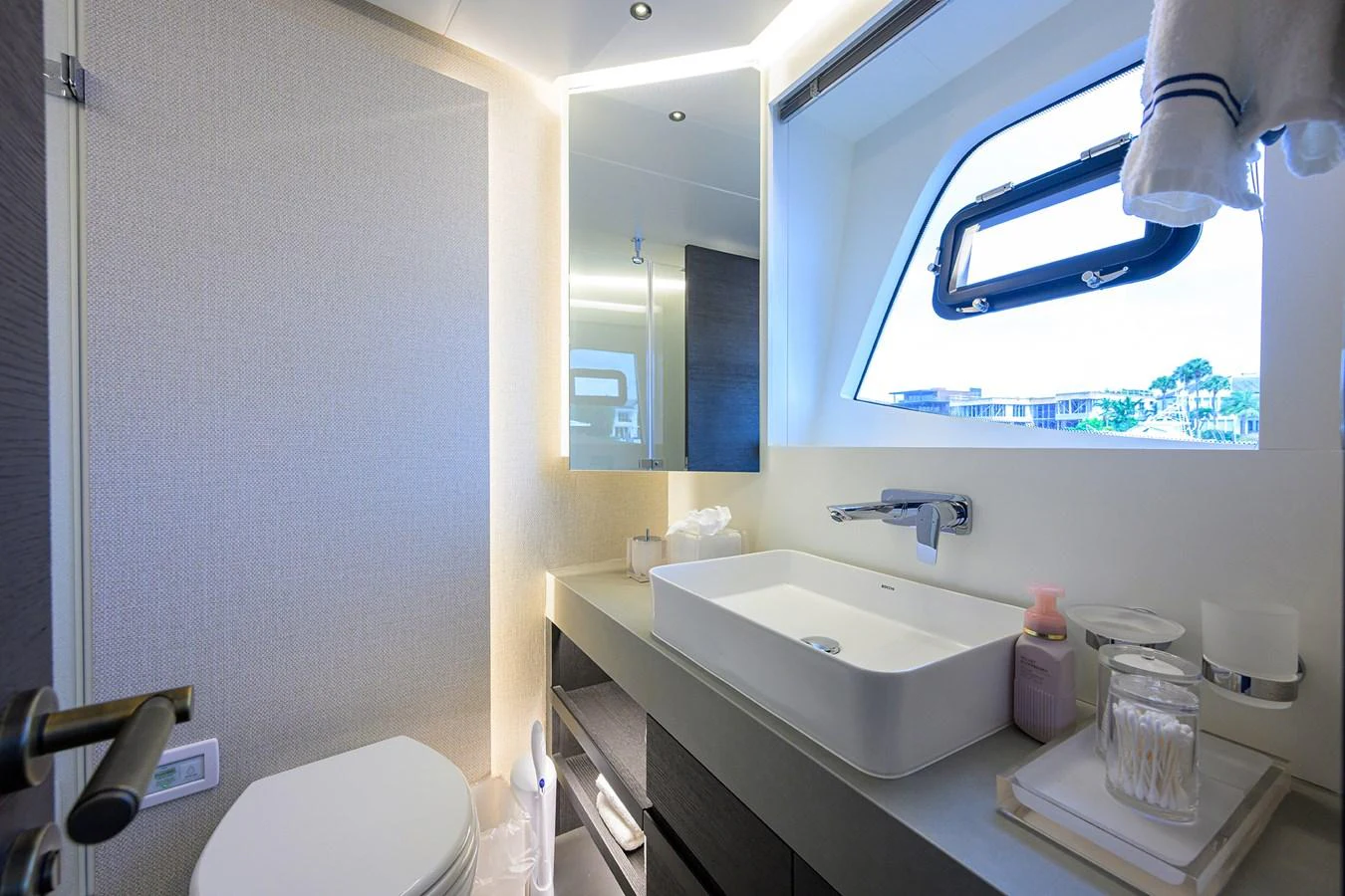 a bathroom with a sink and a toilet aboard C3 Yacht for Sale
