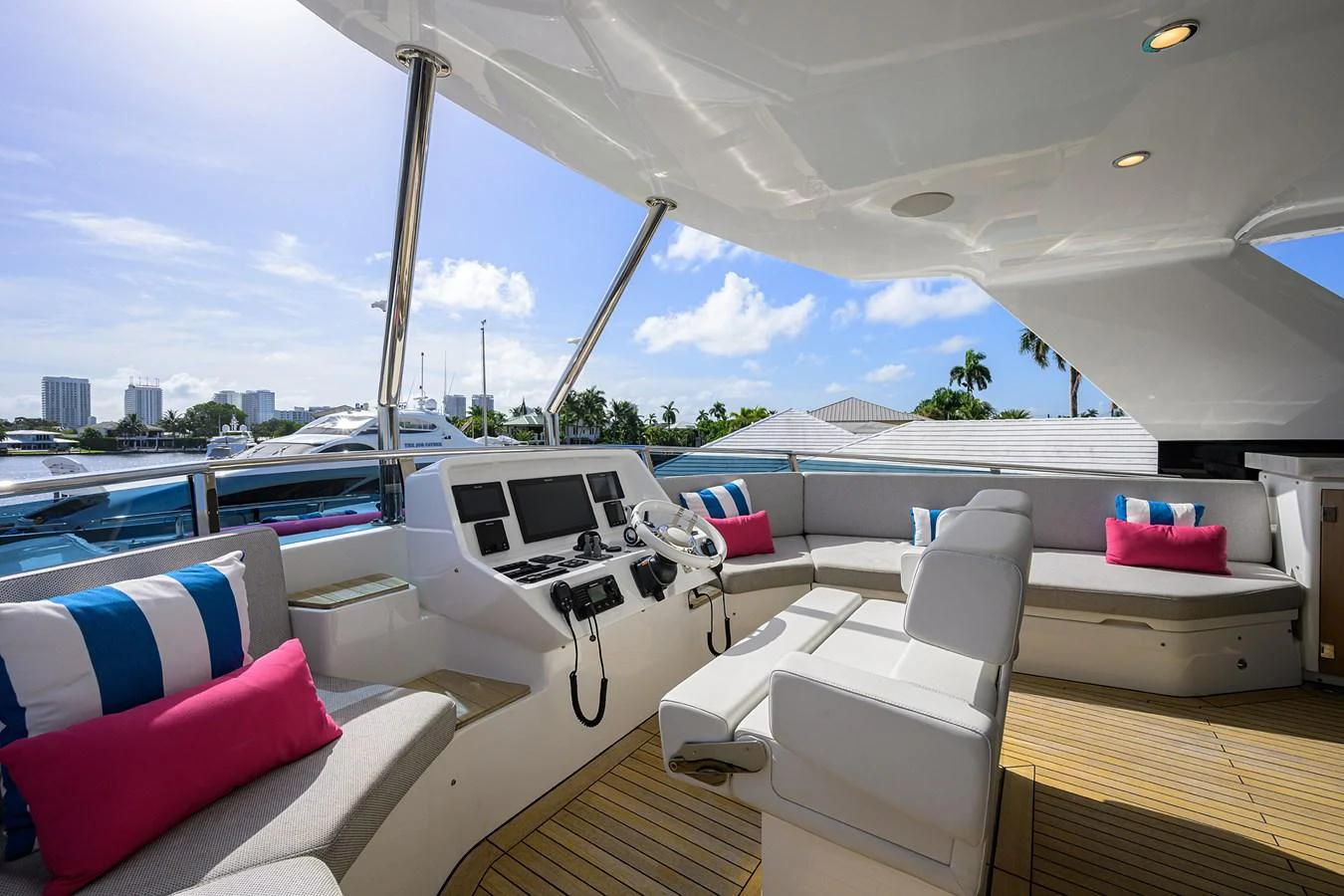 a boat on a deck aboard C3 Yacht for Sale