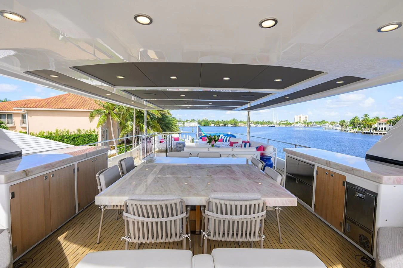 a large kitchen with a pool aboard C3 Yacht for Sale