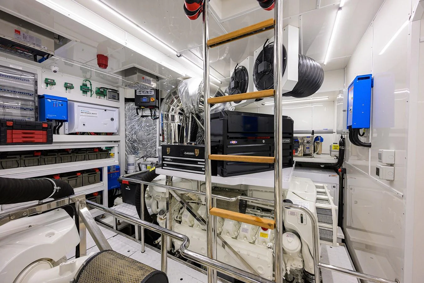 a room with machinery aboard C3 Yacht for Sale