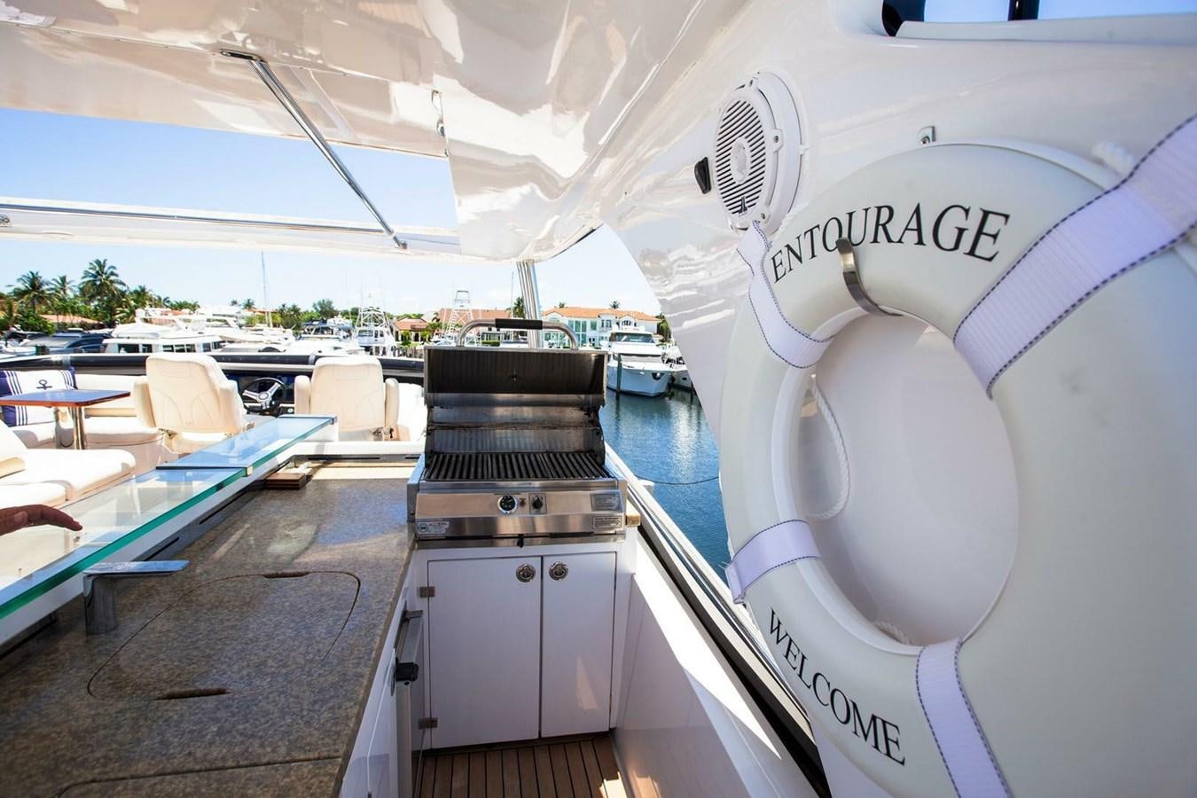 a close-up of a space ship aboard ENTOURAGE Yacht for Sale