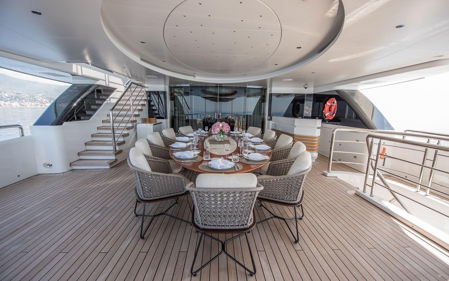 a boat on the water aboard FLORENTIA Yacht for Sale
