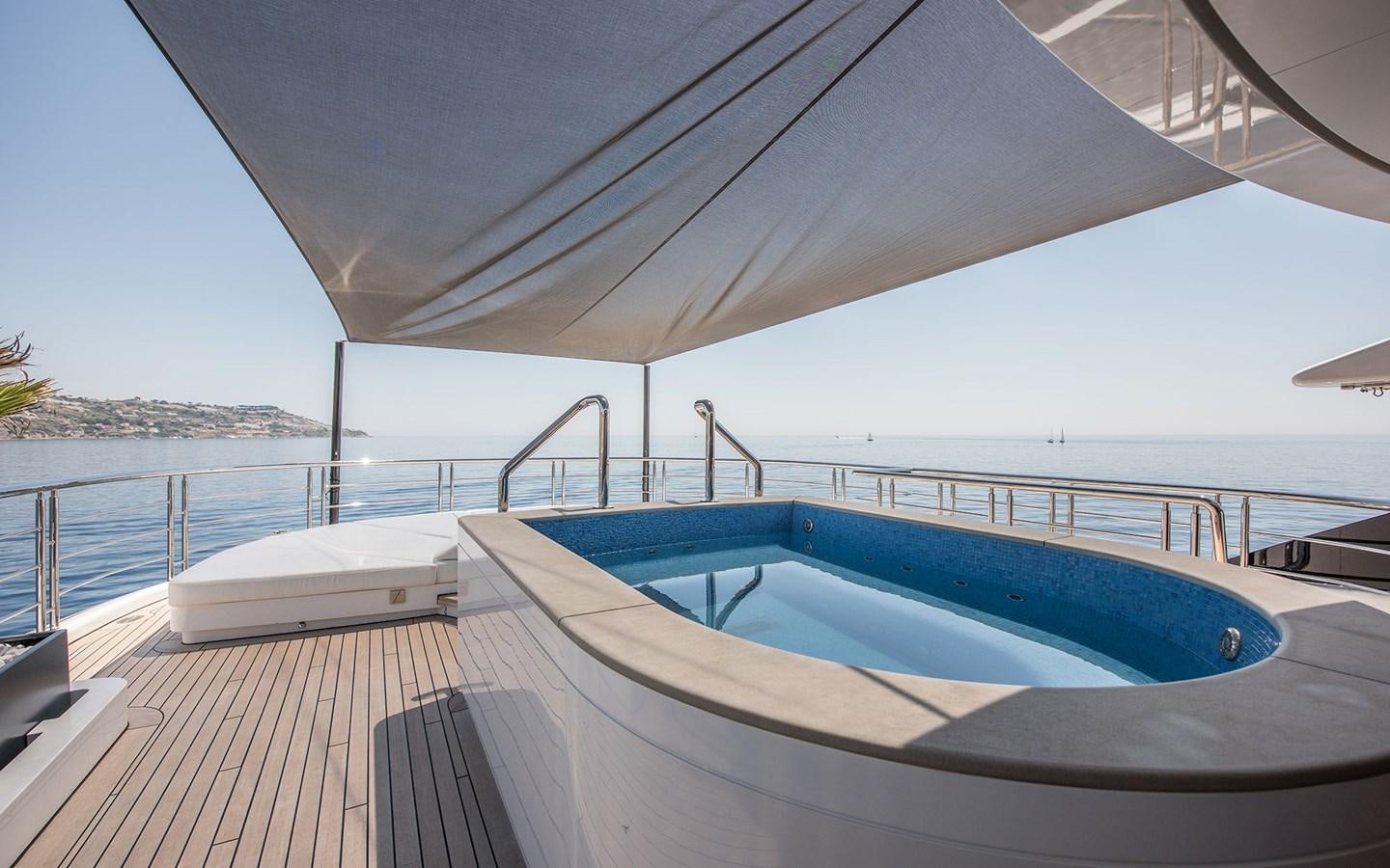 a boat on a deck aboard FLORENTIA Yacht for Sale