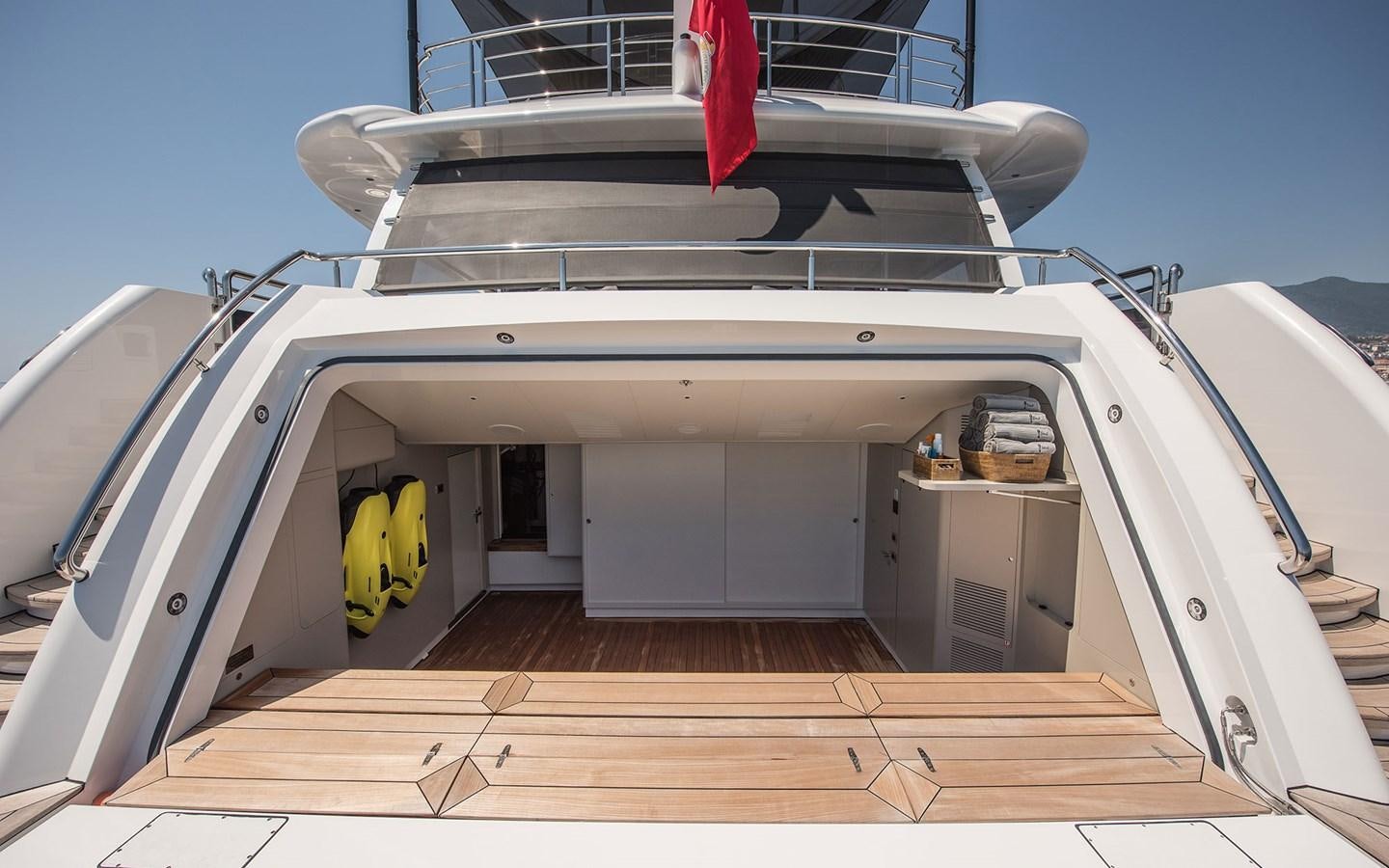 a boat on a dock aboard FLORENTIA Yacht for Sale