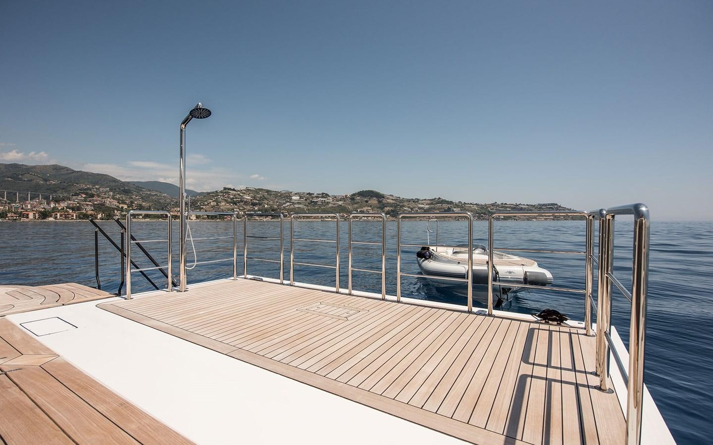 a boat on a dock aboard FLORENTIA Yacht for Sale