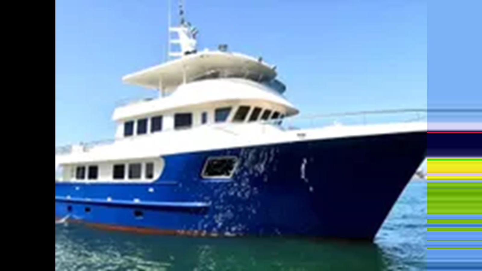 a large blue and white boat aboard 2018 ALLSEAS EXPEDITION Yacht for Sale