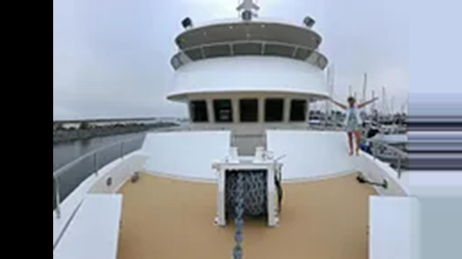a person standing on a boat aboard 2018 ALLSEAS EXPEDITION Yacht for Sale