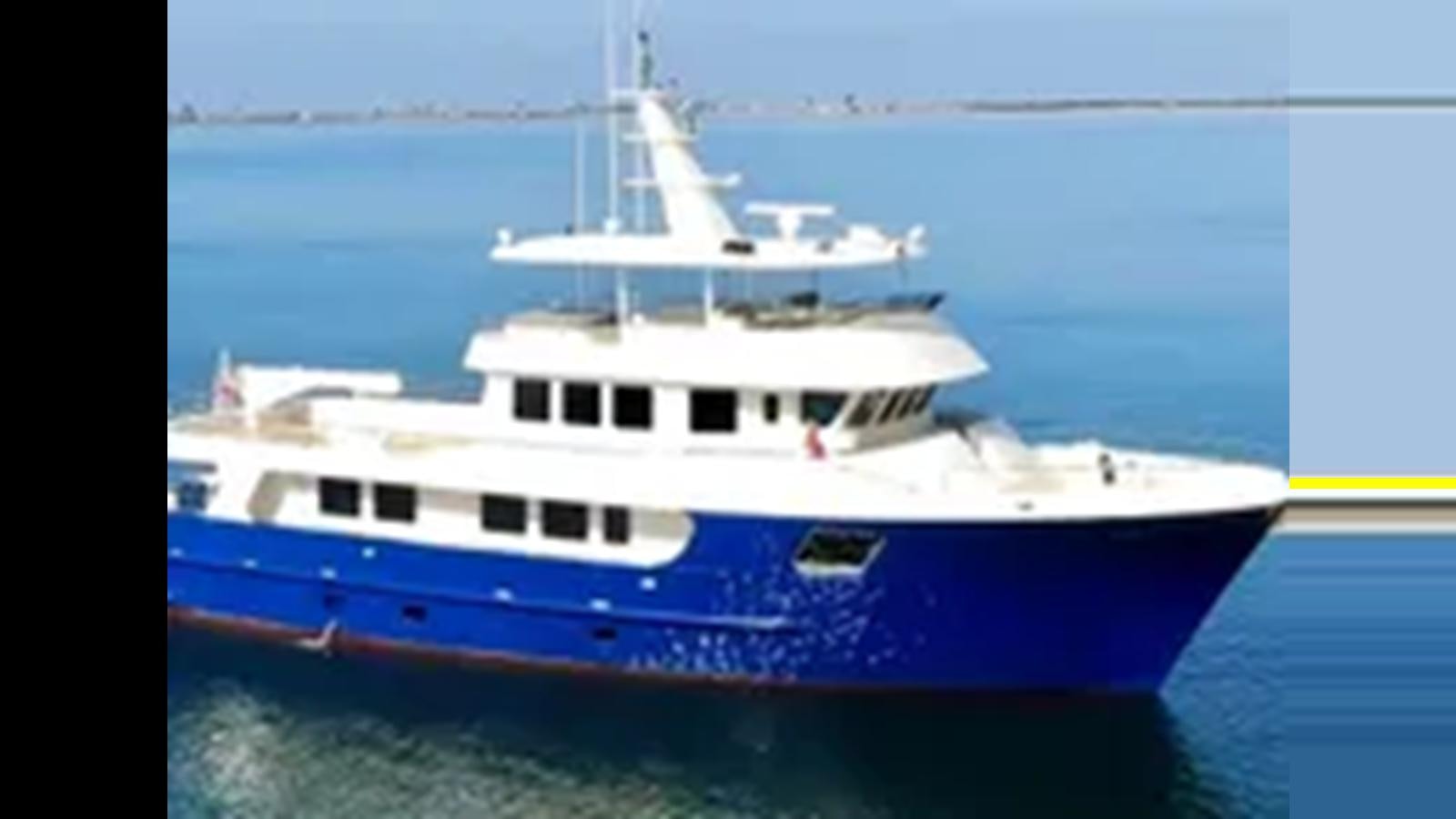 a large blue and white boat aboard 2018 ALLSEAS EXPEDITION Yacht for Sale