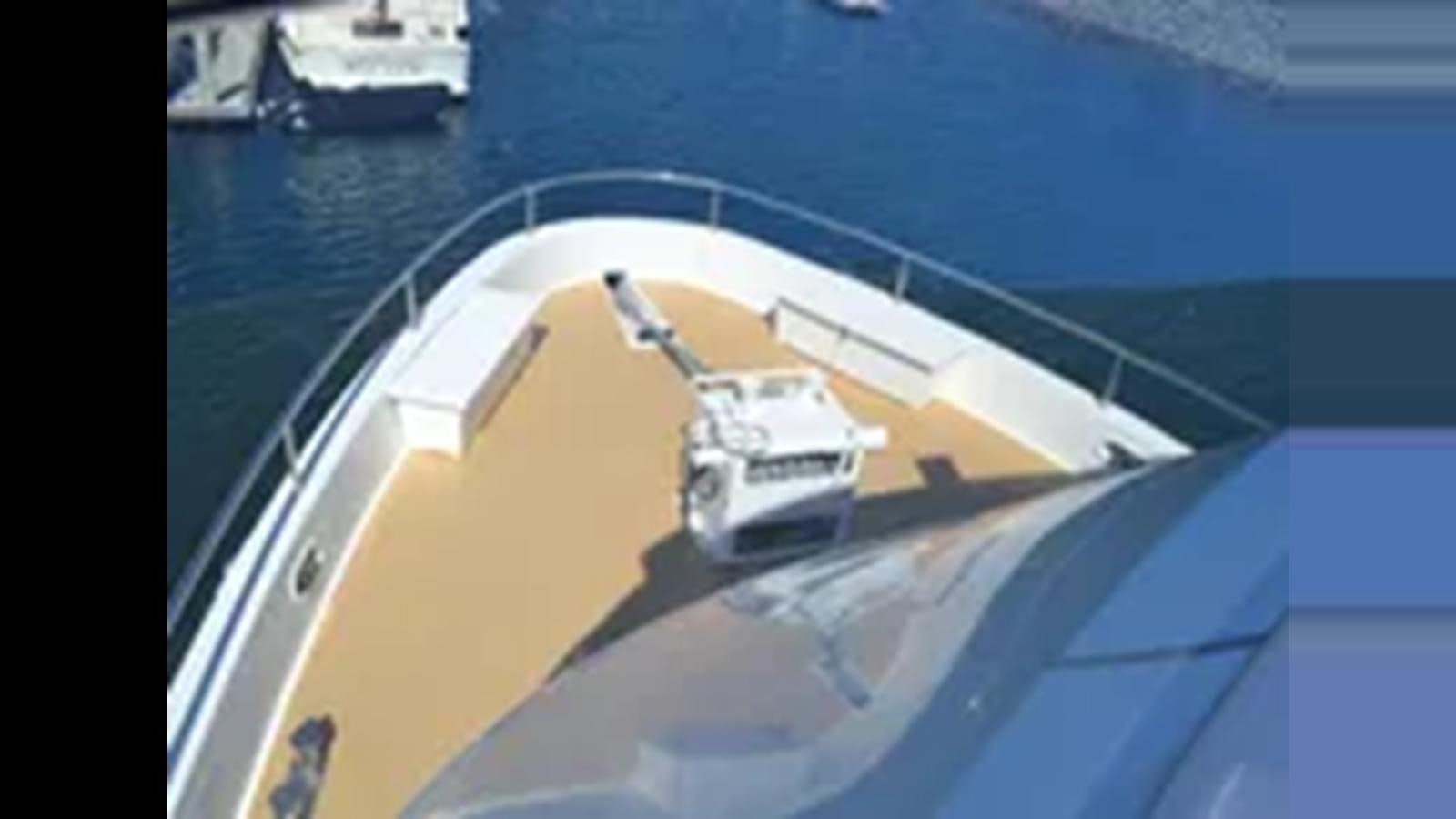 a white and yellow boat aboard 2018 ALLSEAS EXPEDITION Yacht for Sale