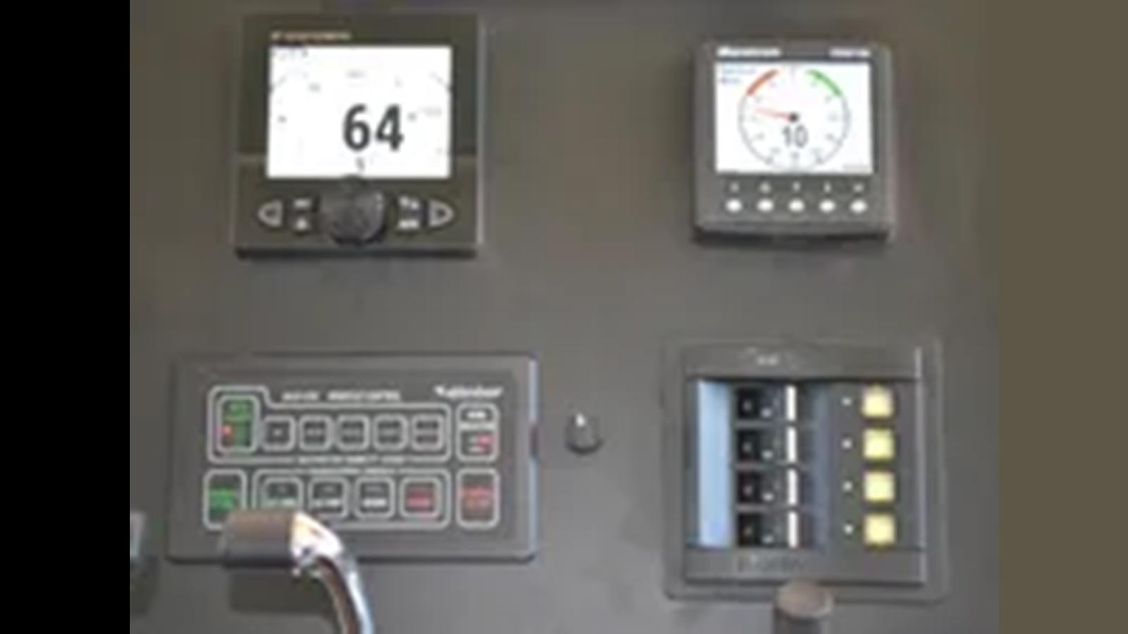 a wall with a couple of rectangular electronic devices on it aboard 2018 ALLSEAS EXPEDITION Yacht for Sale