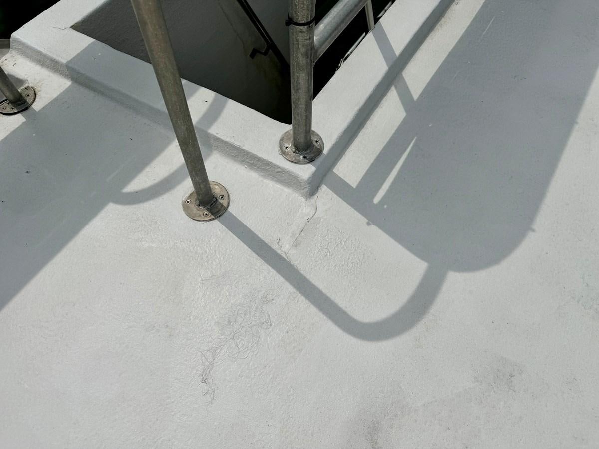 a close-up of a tire aboard 2012 MAJESTIC 16 X 75WB HOUSEBOAT NLSD Yacht for Sale