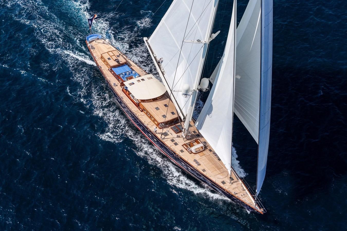 a high angle view of a boat aboard ANNE Yacht for Sale