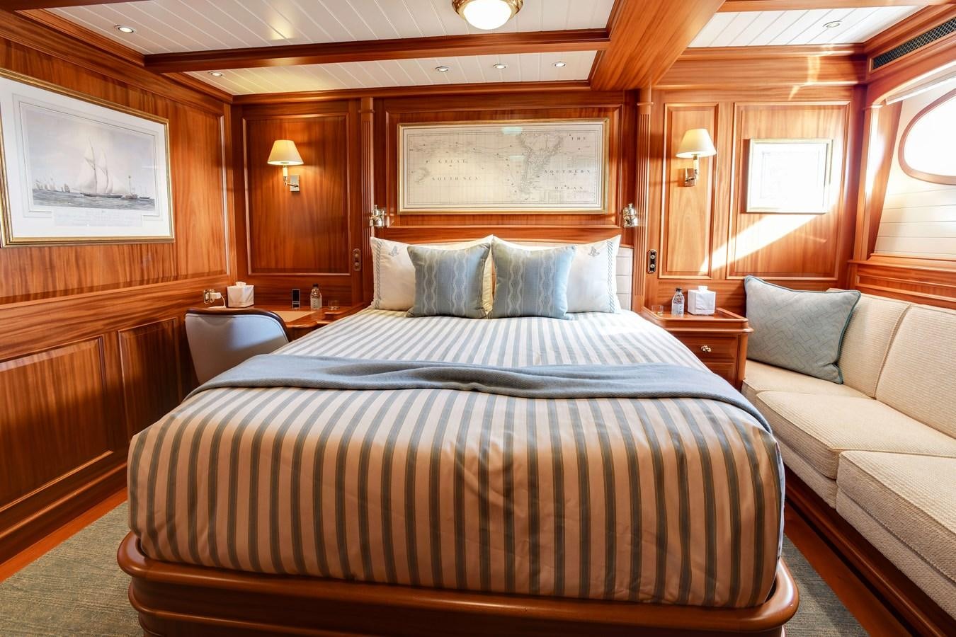 a bed in a cabin aboard ANNE Yacht for Sale