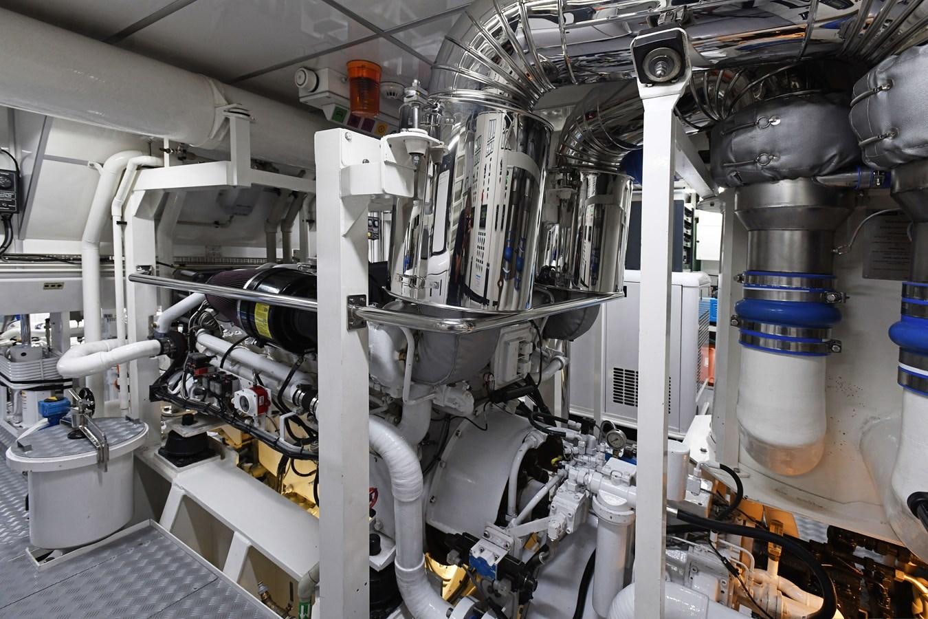 a large room with pipes and equipment aboard ANNE Yacht for Sale