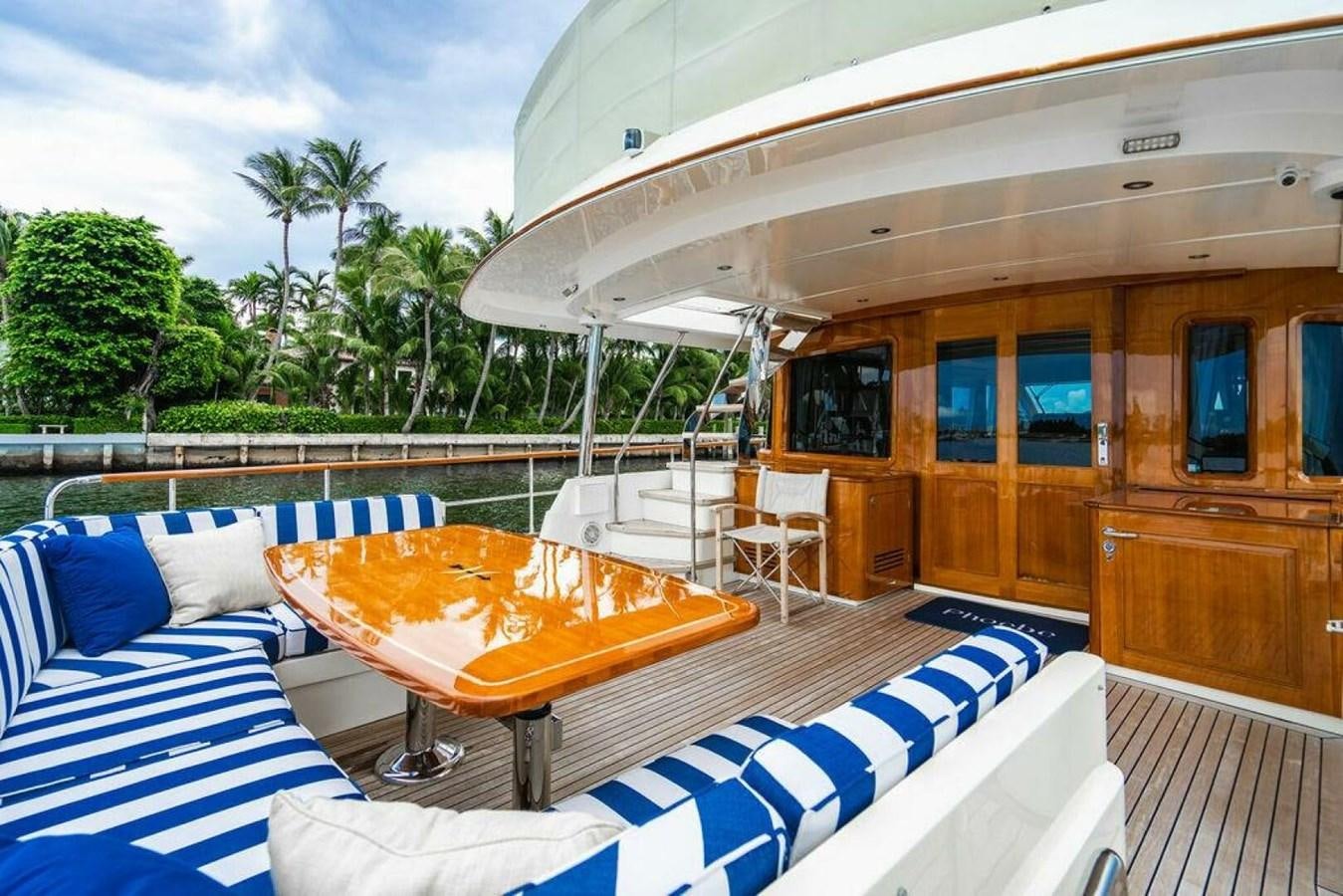 a pool table on a deck aboard PHOEBE Yacht for Sale