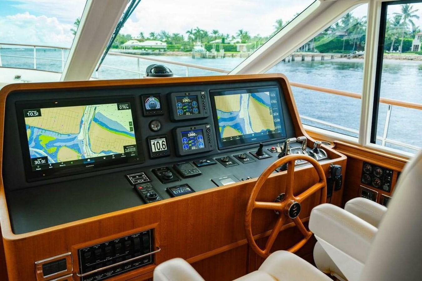 inside of a vehicle aboard PHOEBE Yacht for Sale