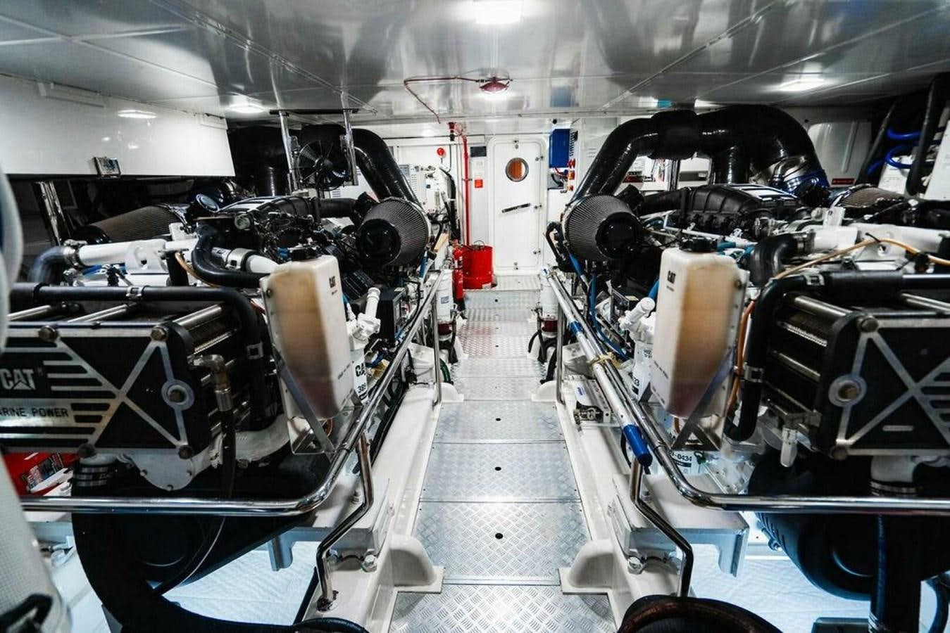 a large machine with many parts aboard PHOEBE Yacht for Sale