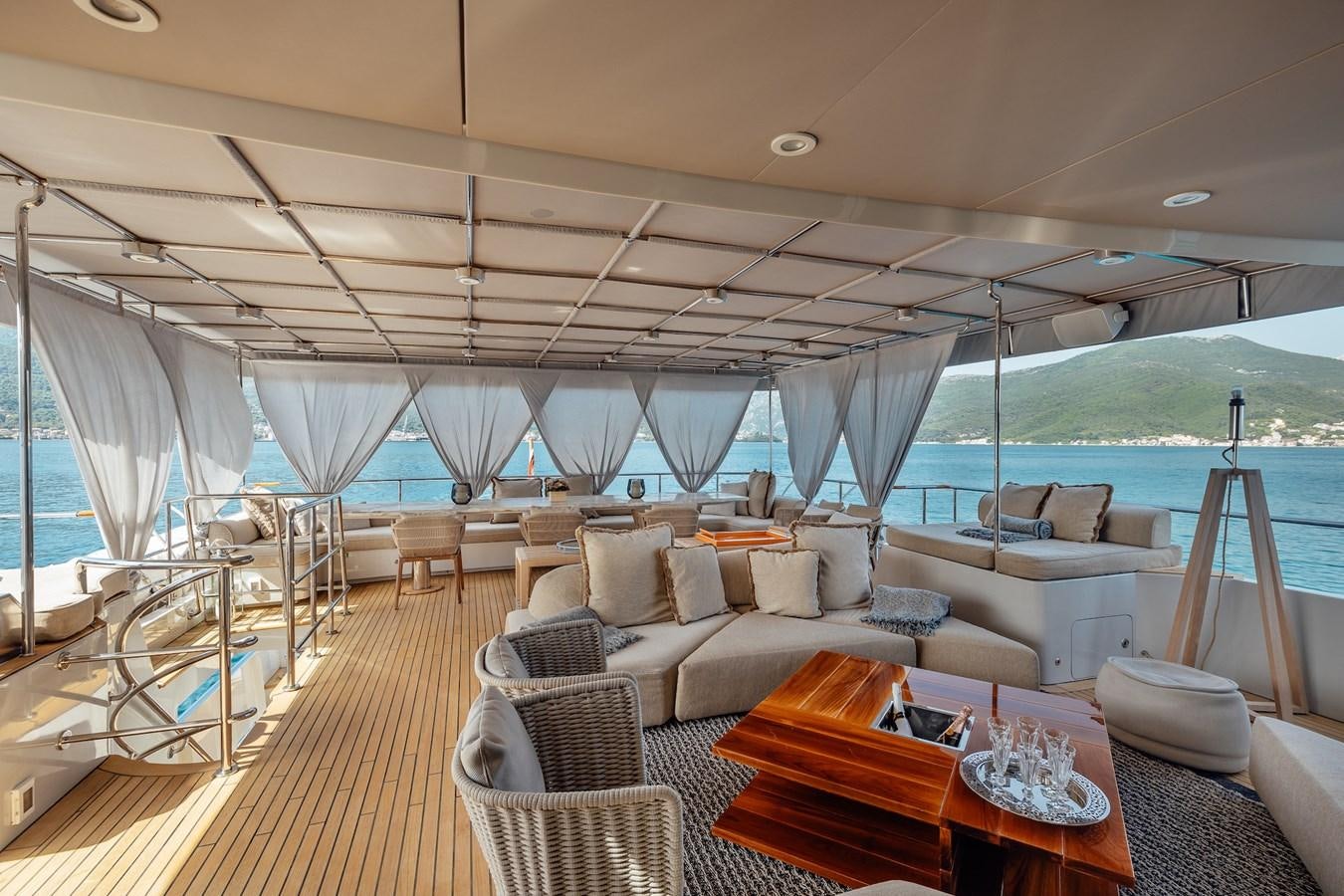 a large boat on a body of water aboard ZULU Yacht for Sale