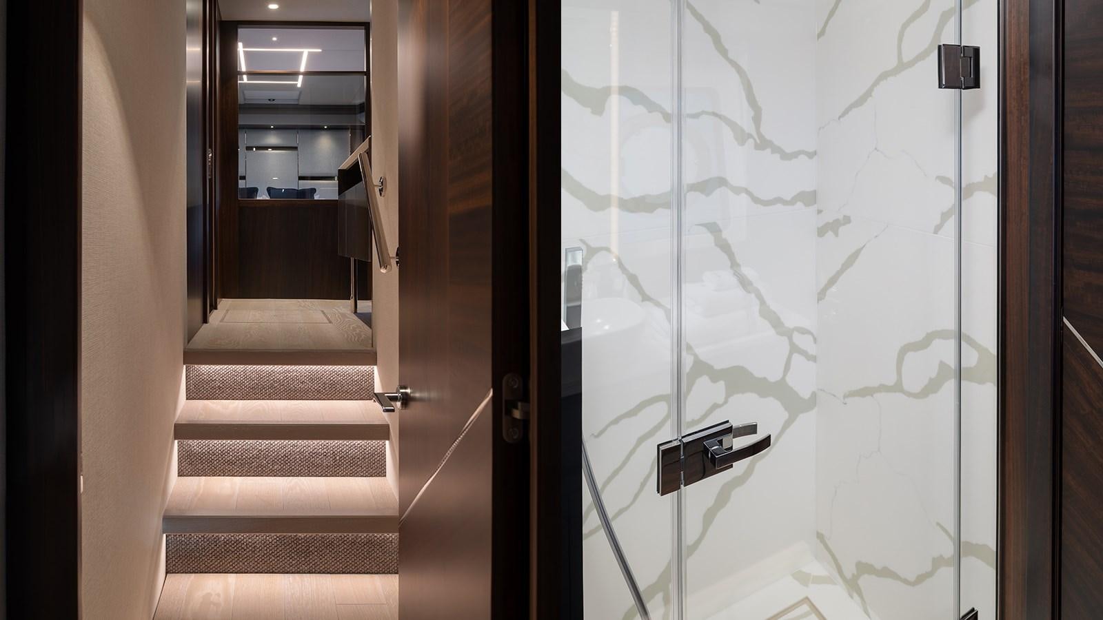 a door leading to a room aboard MOWANA Yacht for Sale