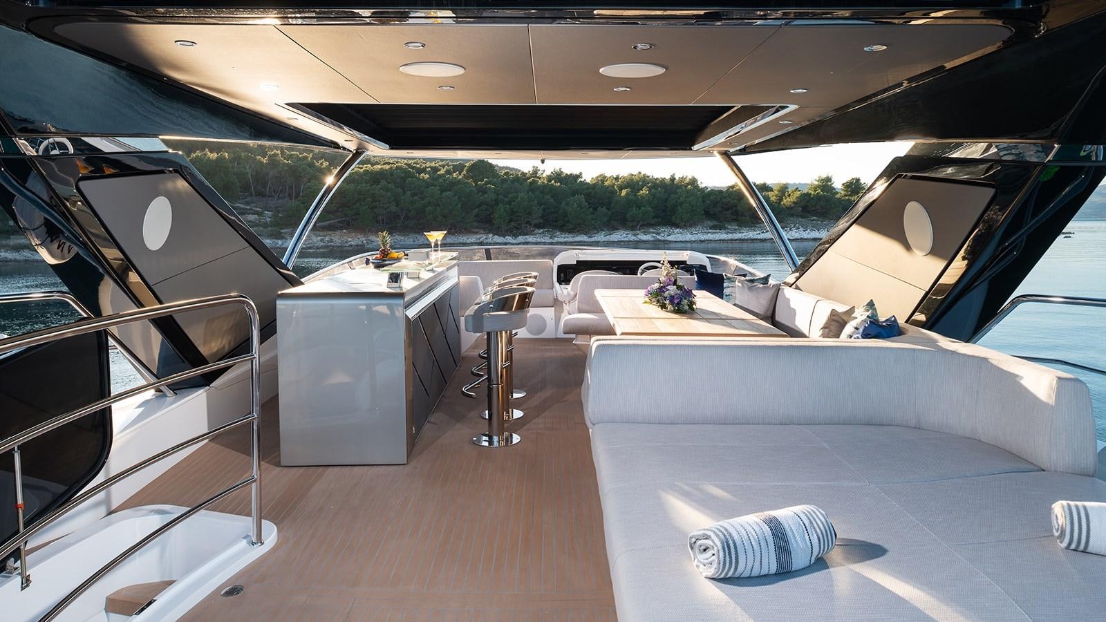 inside of a car aboard MOWANA Yacht for Sale