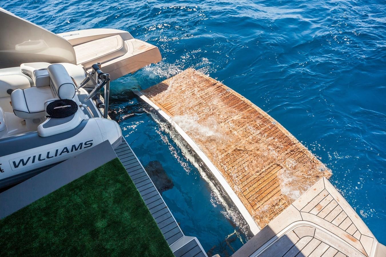 a high angle view of a dam aboard MINE Yacht for Sale