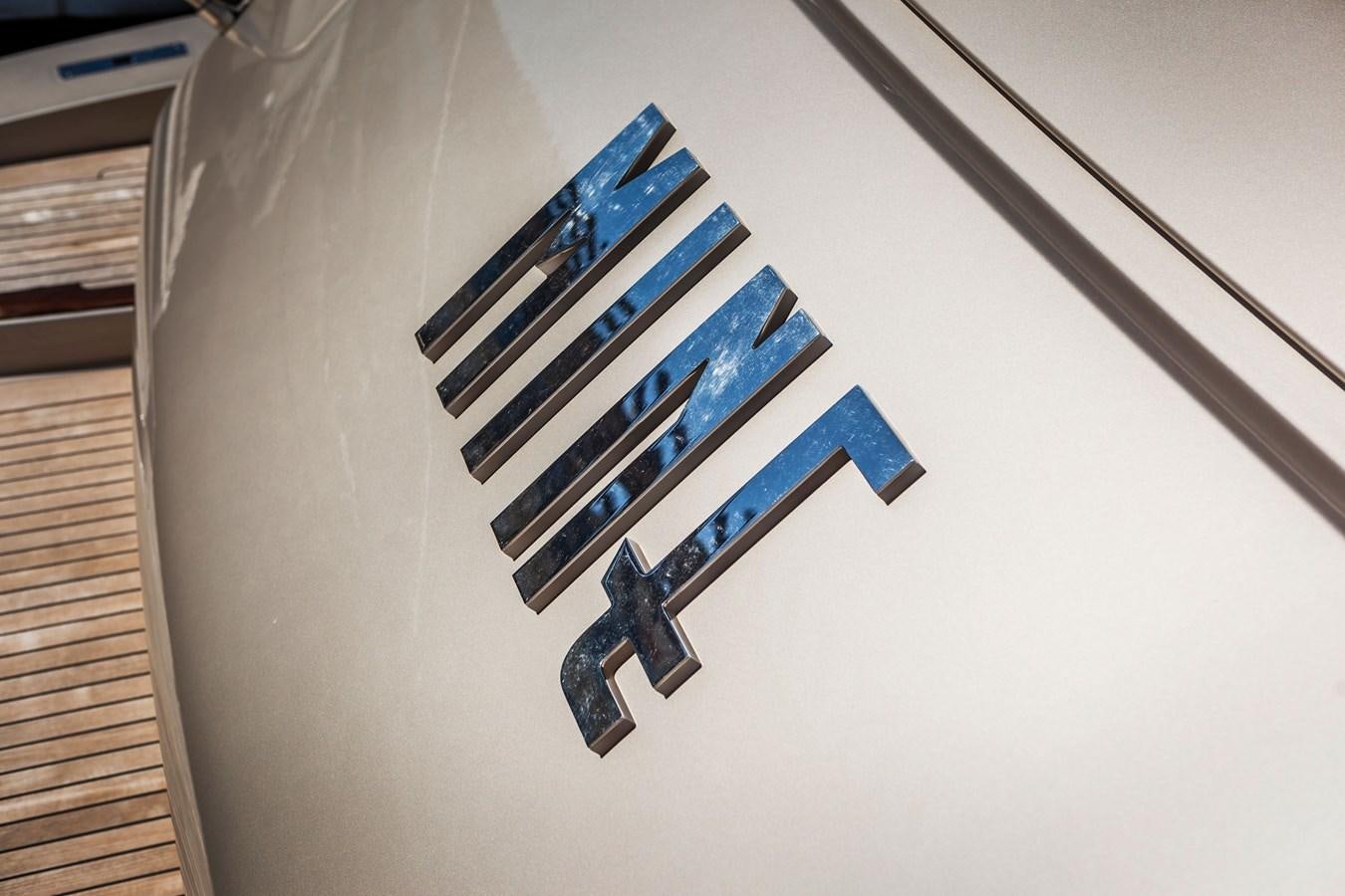 a blue and white model of a satellite dish aboard MINE Yacht for Sale