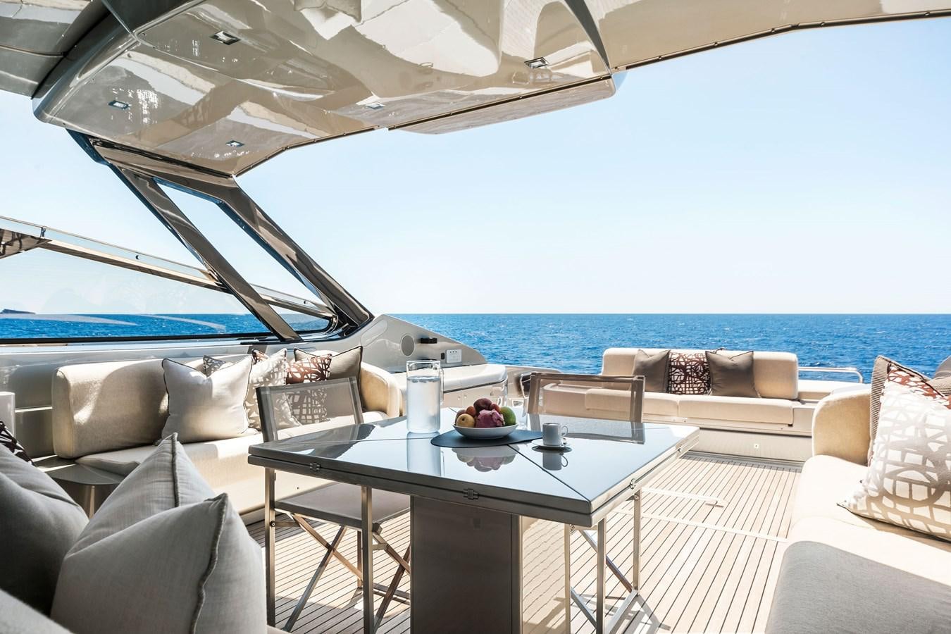 a table on a boat aboard MINE Yacht for Sale