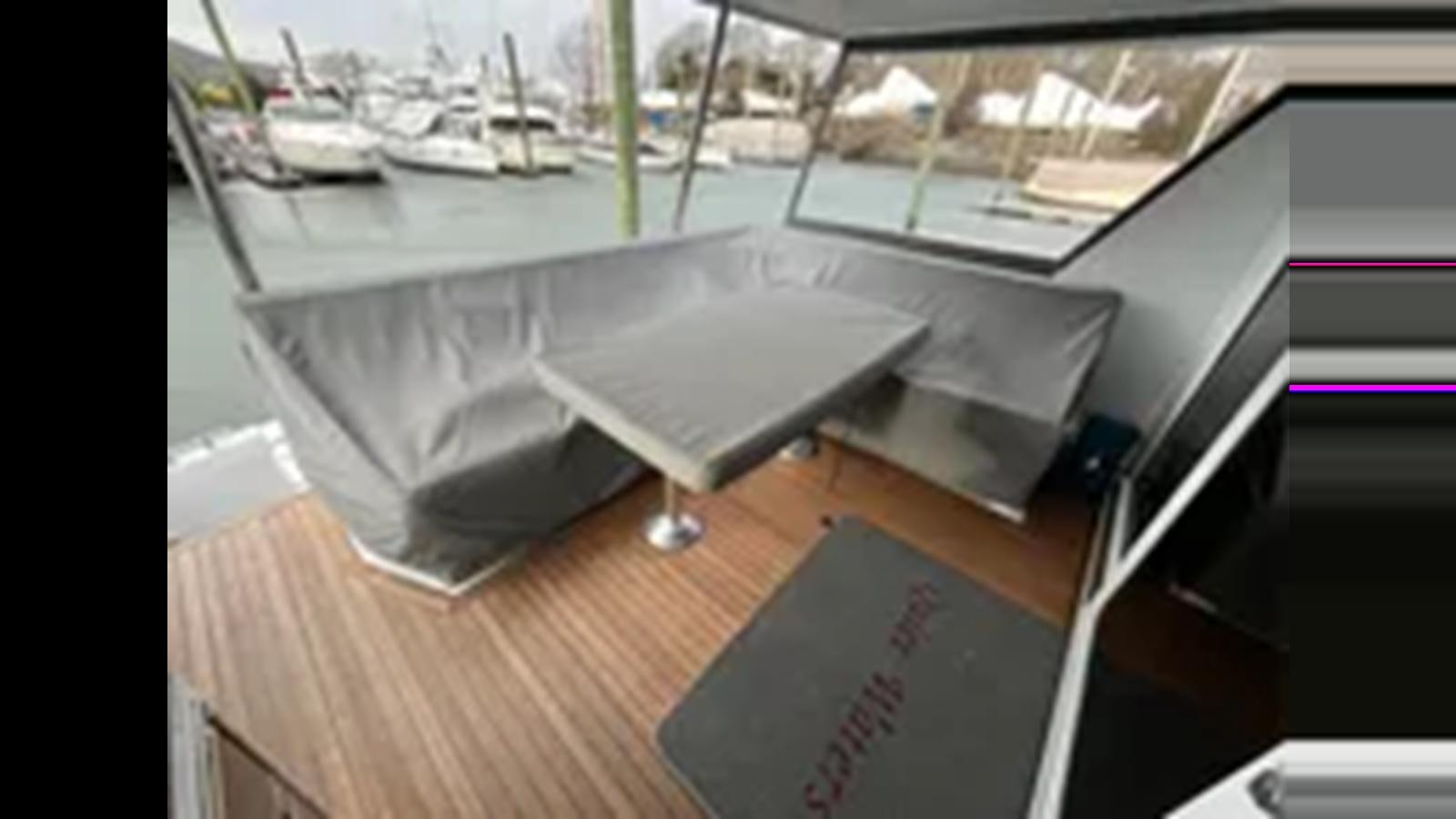 a model of a ship aboard 1999 HATTERAS 74 SPORT DECK MOTOR YACHT Yacht for Sale