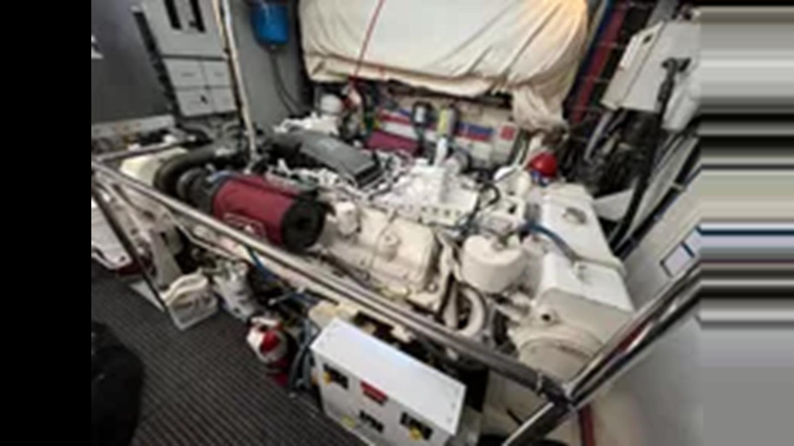 a machine with a large amount of wires aboard 1999 HATTERAS 74 SPORT DECK MOTOR YACHT Yacht for Sale