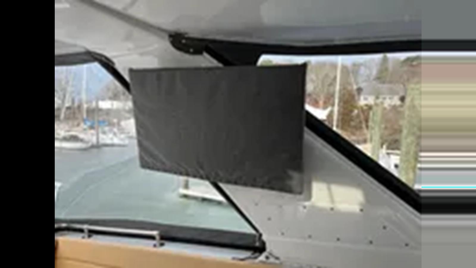 a view of a city from a window of a boat aboard 1999 HATTERAS 74 SPORT DECK MOTOR YACHT Yacht for Sale