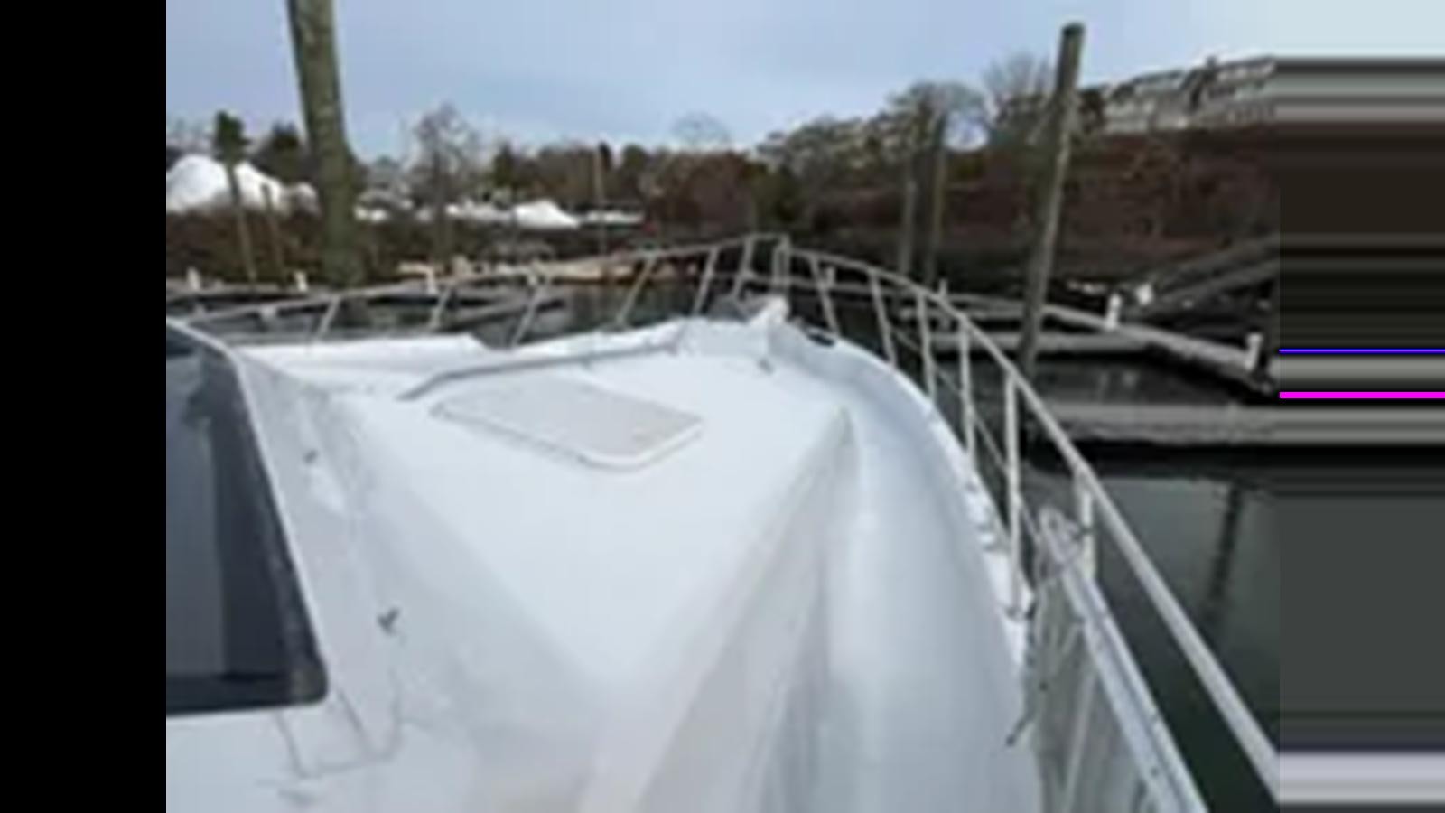 a white sheet of paper on a window sill aboard 1999 HATTERAS 74 SPORT DECK MOTOR YACHT Yacht for Sale