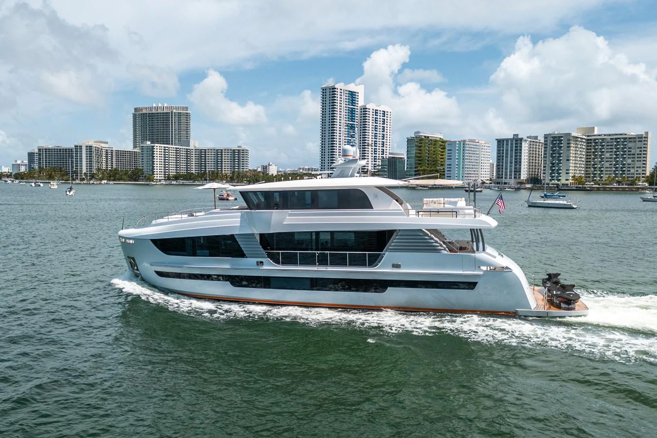 a boat in the water aboard DAY ONE Yacht for Sale