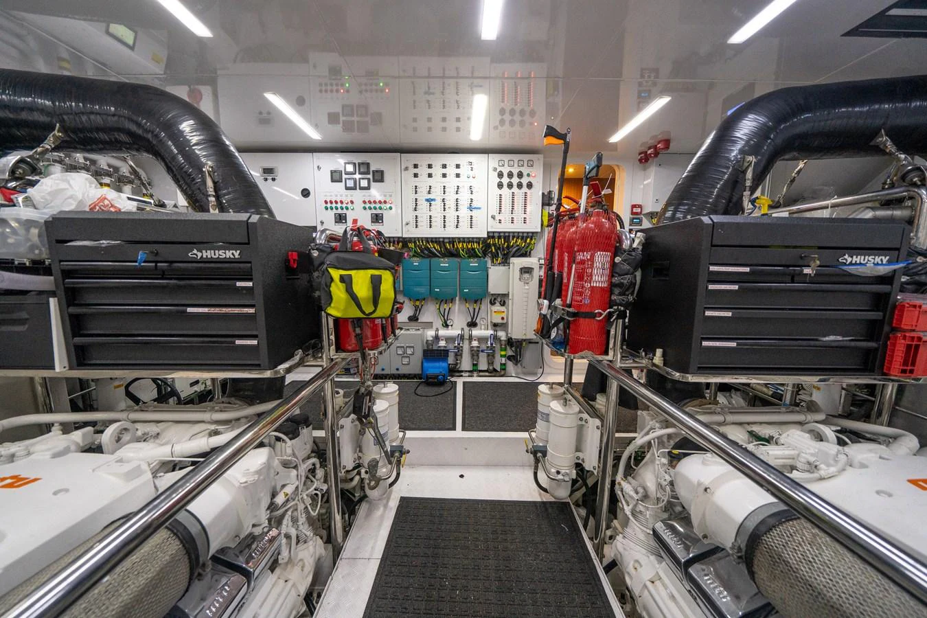 a large room with machinery aboard DAY ONE Yacht for Sale