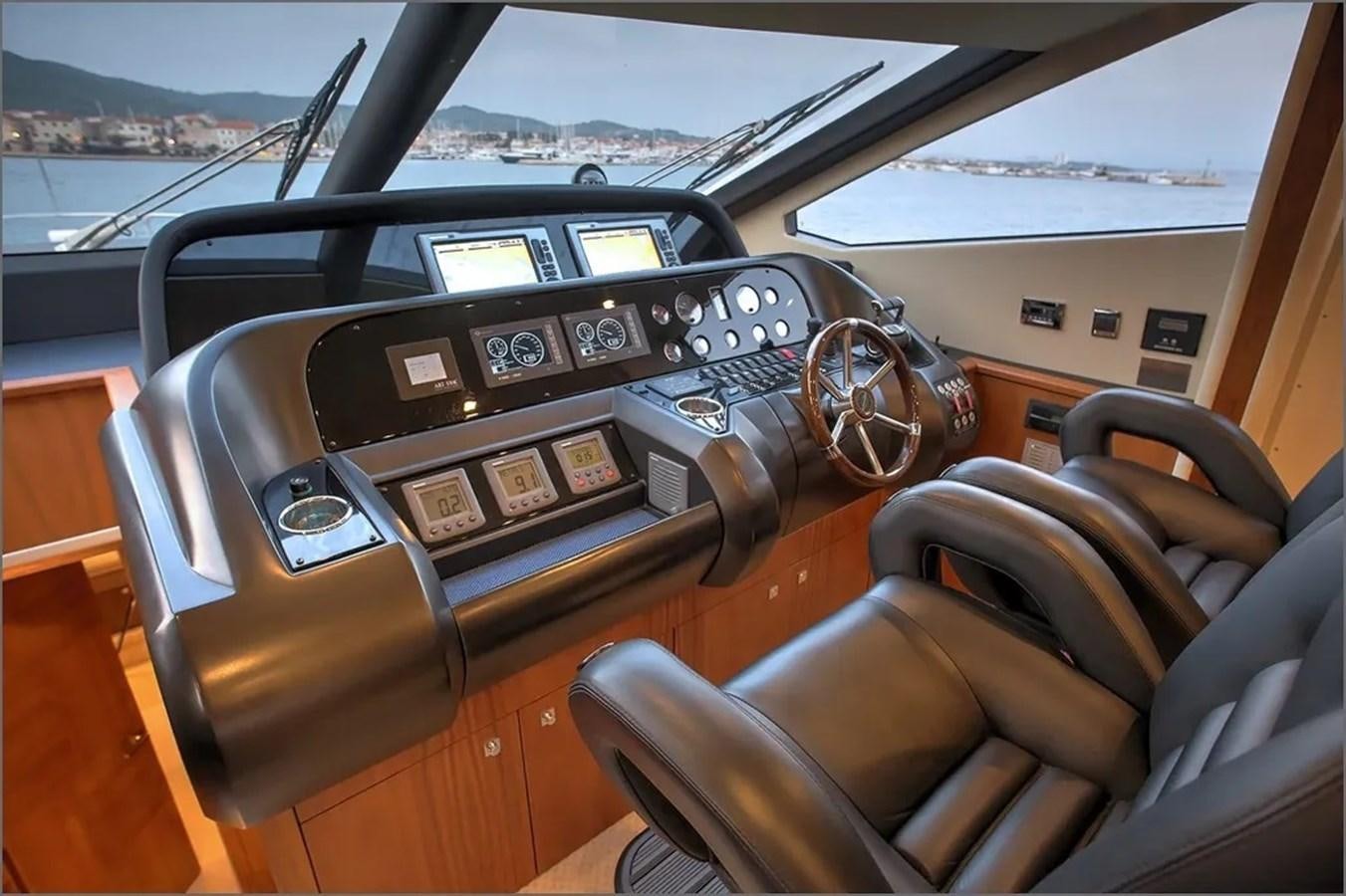 the inside of a car aboard SUNSEEKER 84 Yacht for Sale