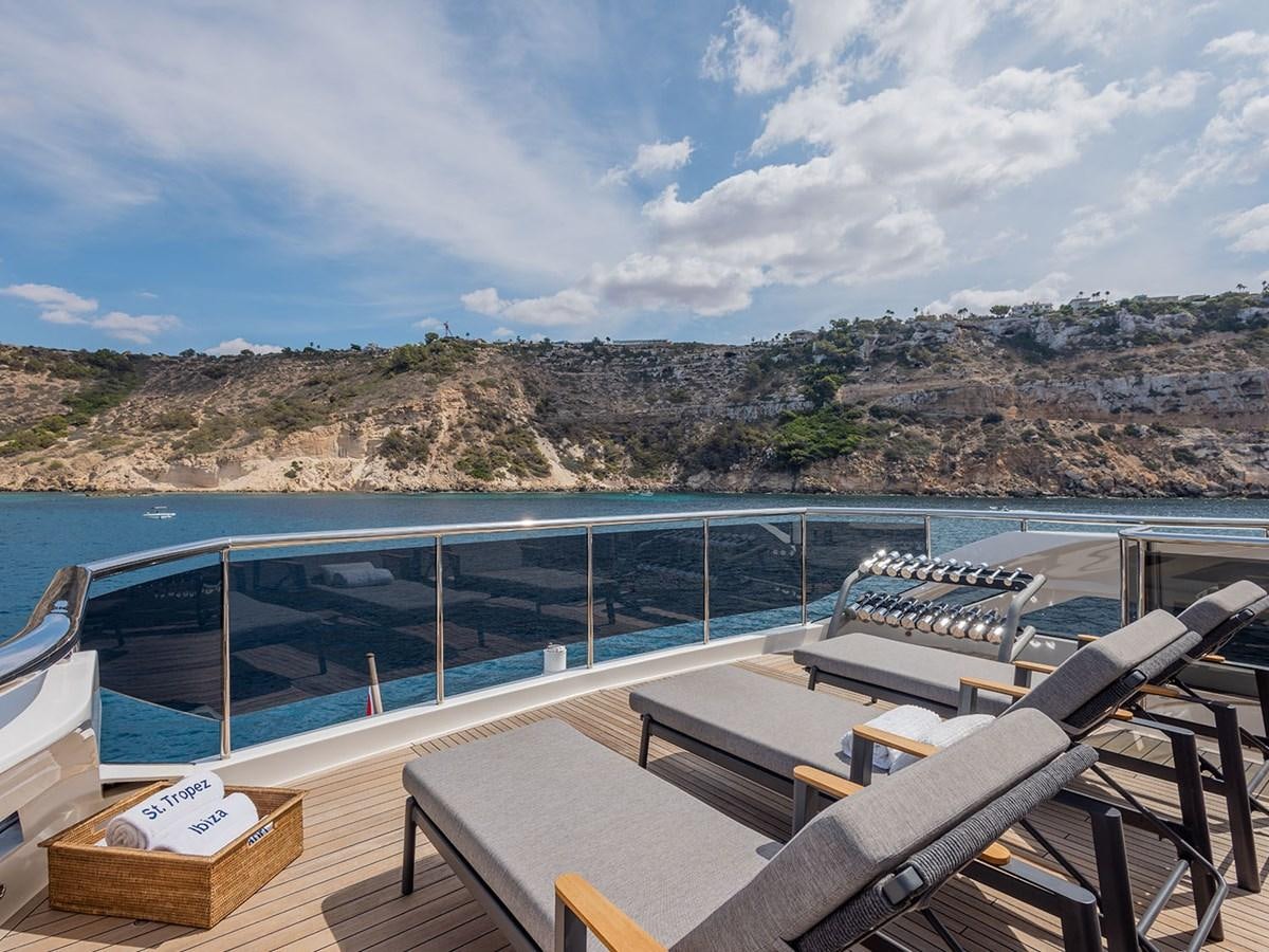 a deck overlooking a body of water aboard ACE 2 Yacht for Sale